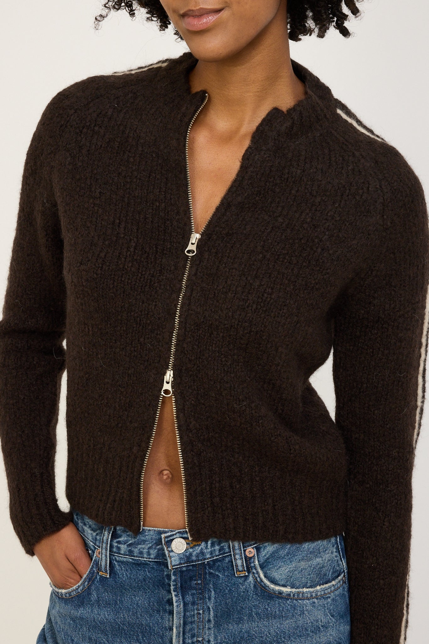 Grand Slam Zip Sweater Brown