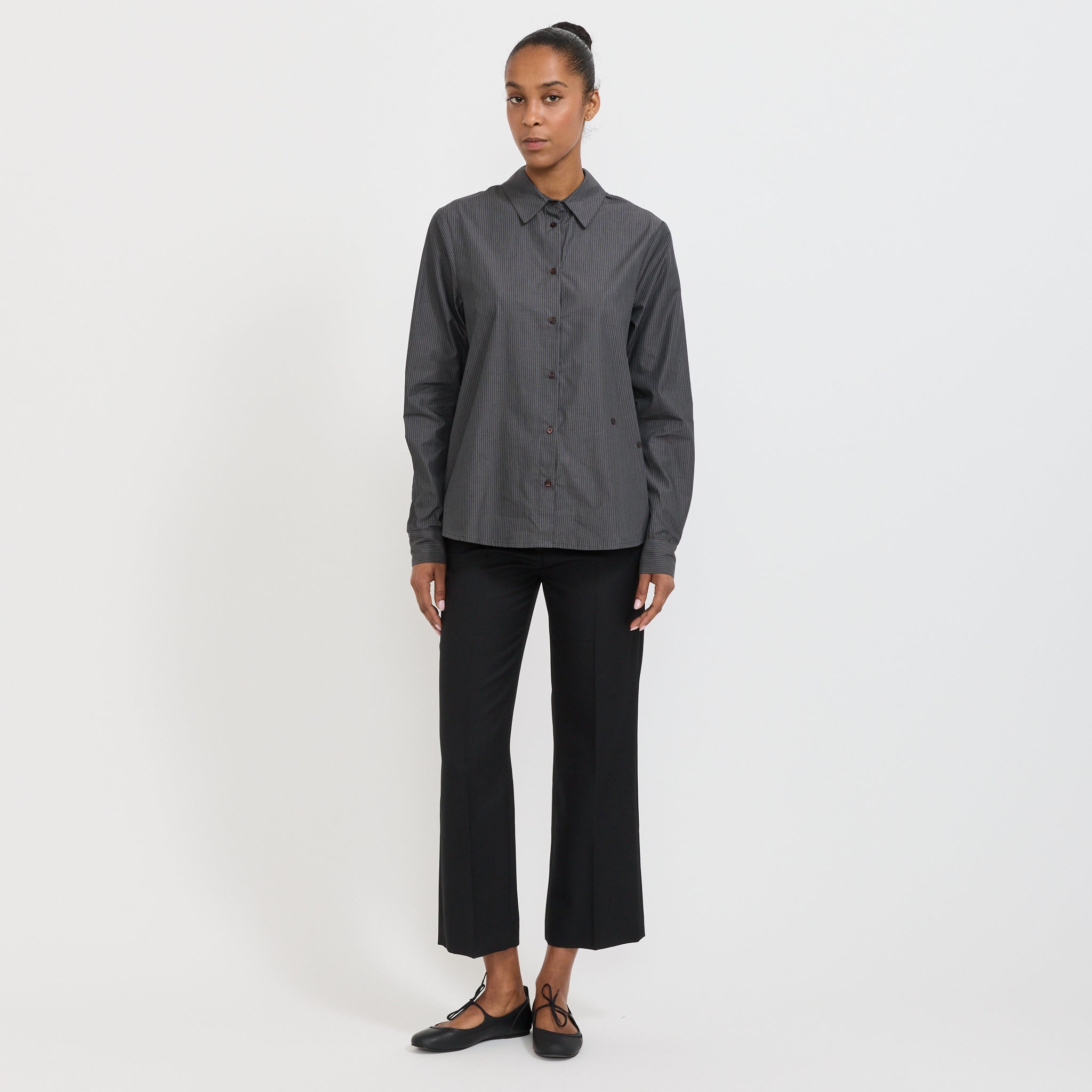 Donald Shirt Black | Women's Organic Cotton Shirt from Paloma Wool