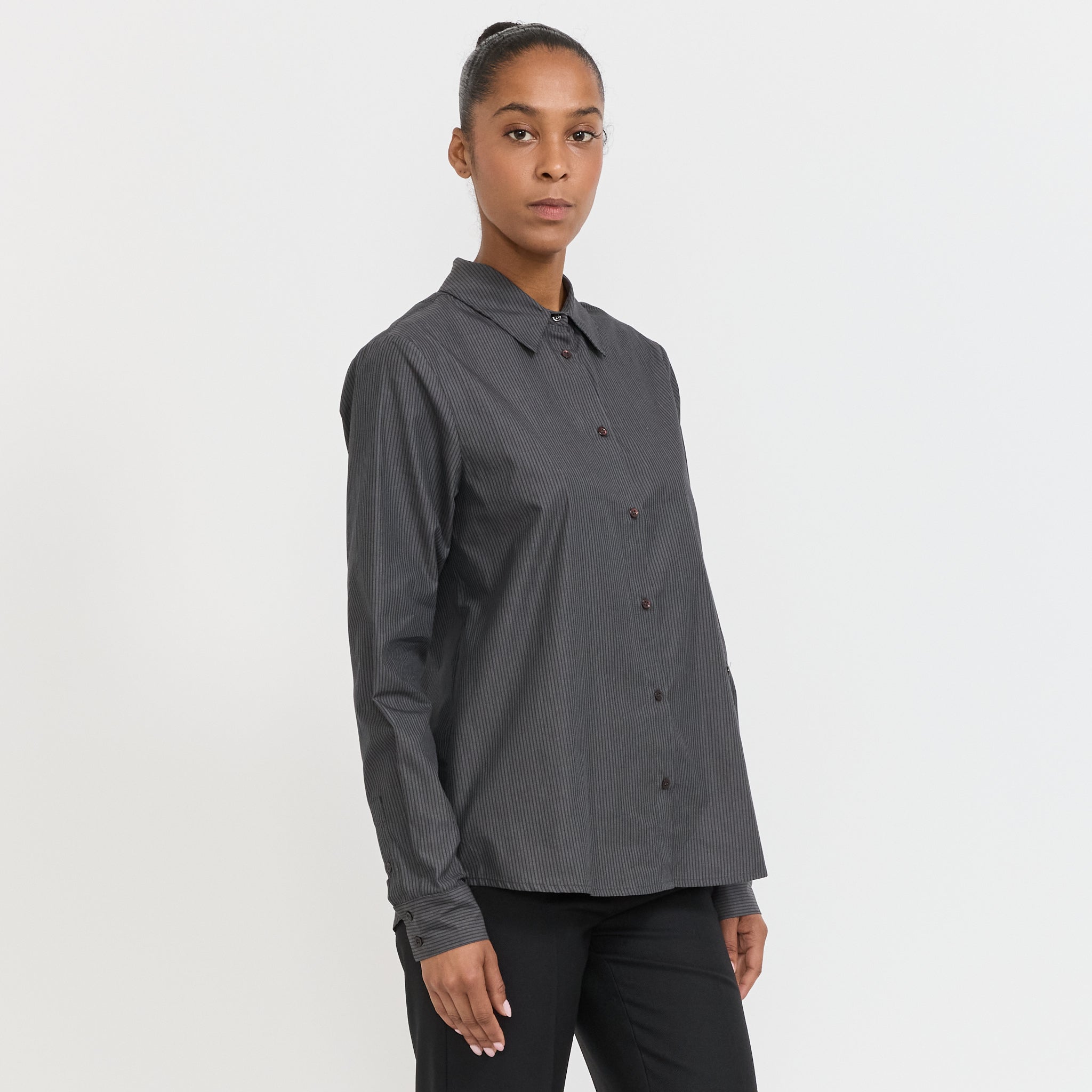 最終値下げPALOMA WOOL ストライプ シャツ Donald Shirt Black | Women's Organic Cotton Shirt from Paloma Wool