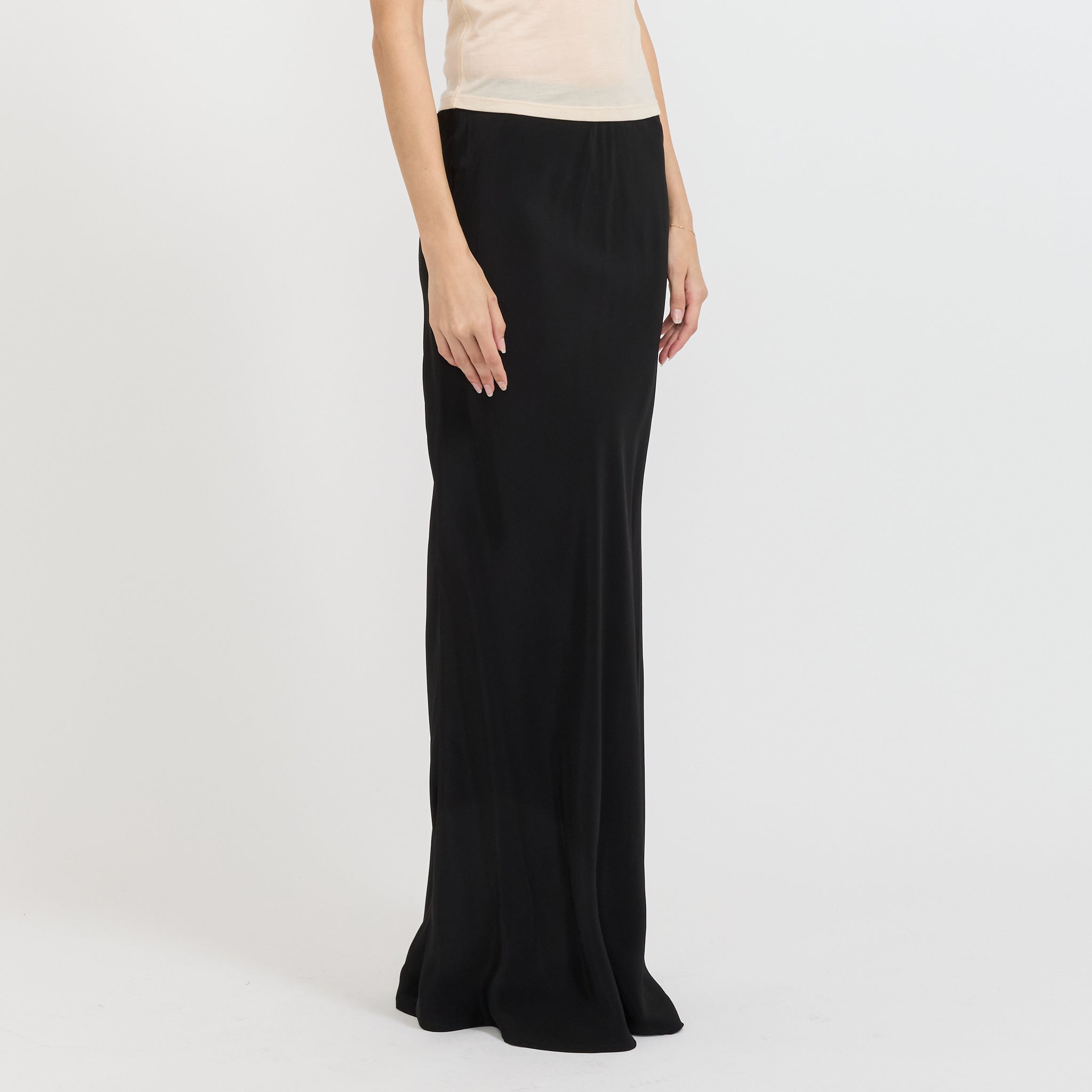 Paris Georgia | Bias Half Slip Silk Skirt Black | Maplestore