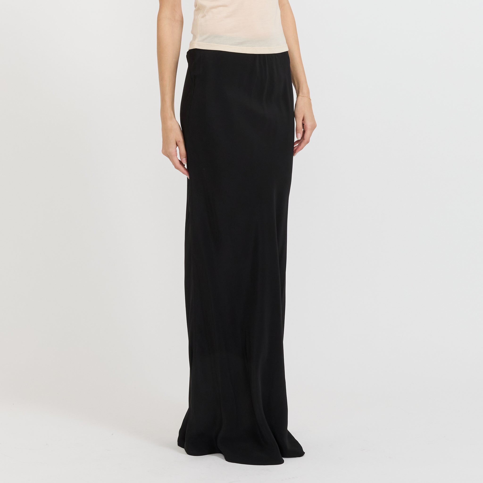 Paris Georgia | Bias Half Slip Silk Skirt Black | Maplestore