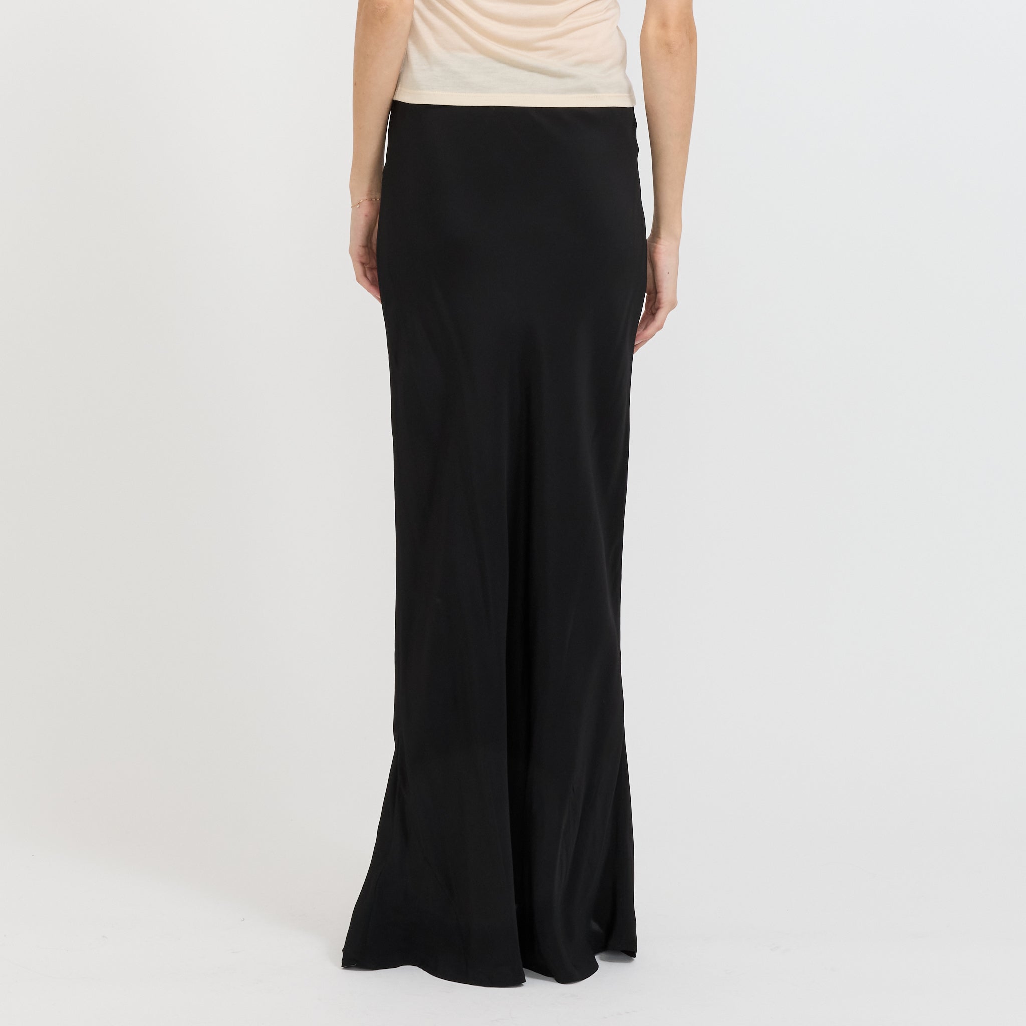 Paris Georgia | Bias Half Slip Silk Skirt Black | Maplestore