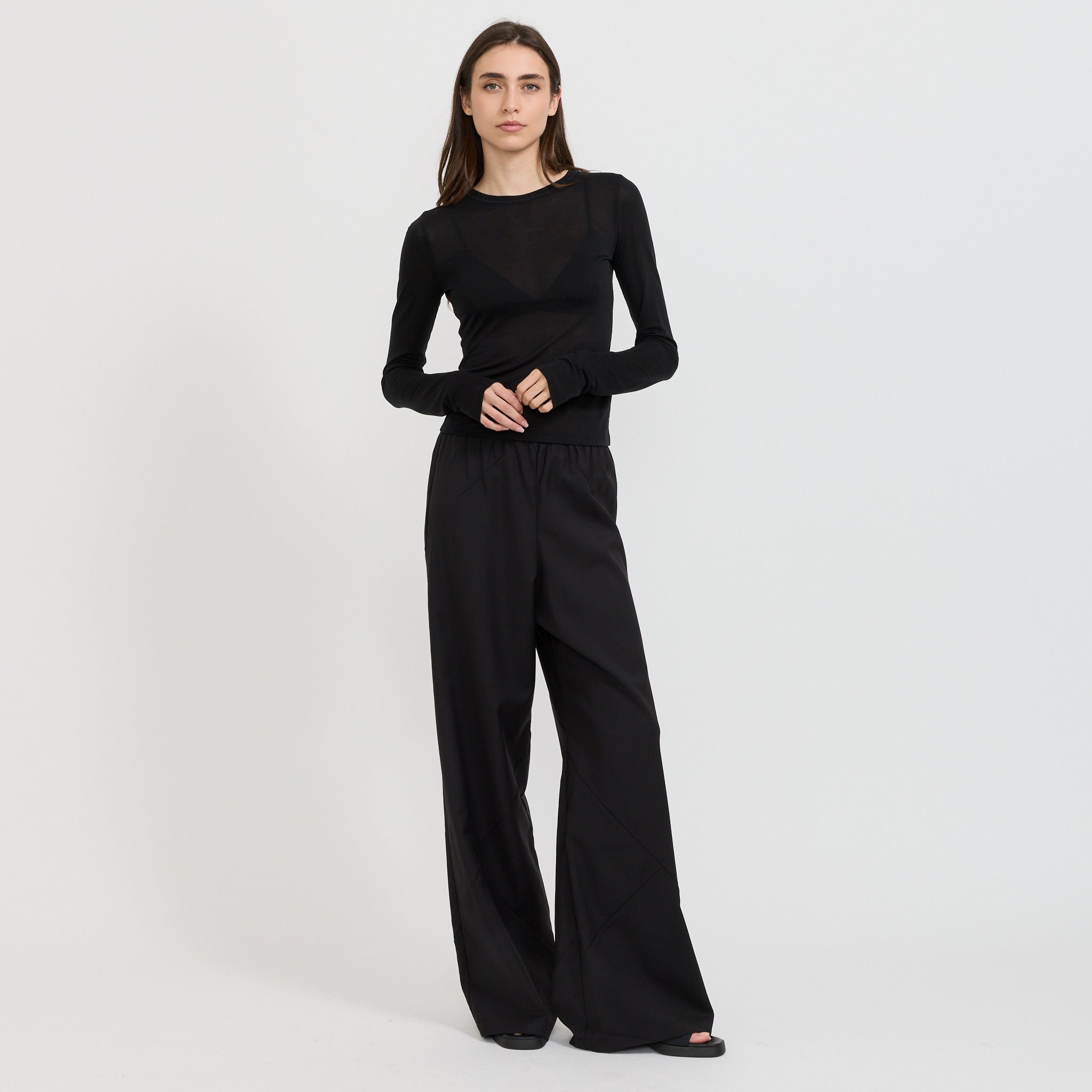 Paris Georgia | Bias Wool Pants Black | Maplestore