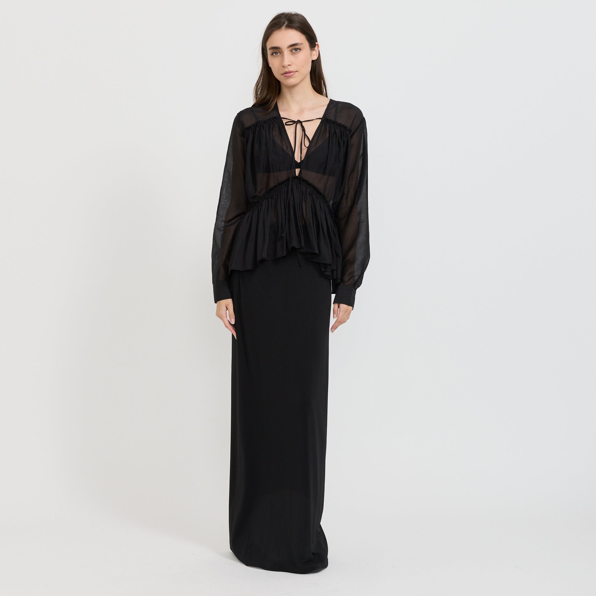 Paris Georgia | Silk Voile Top Black | Maplestore