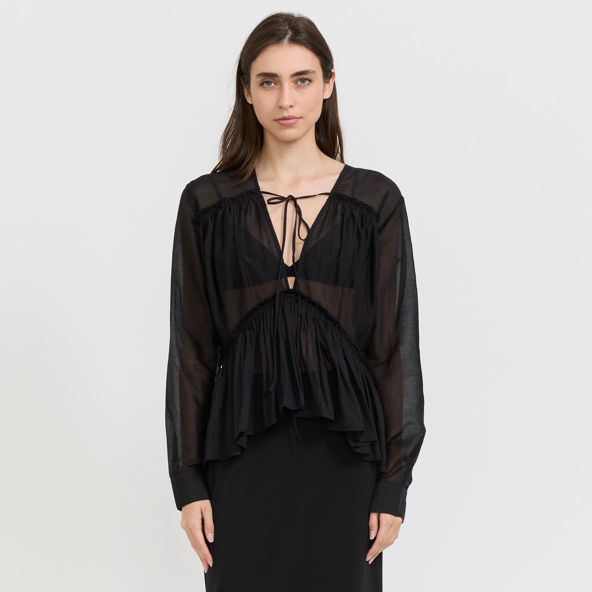 Paris Georgia | Silk Voile Top Black | Maplestore