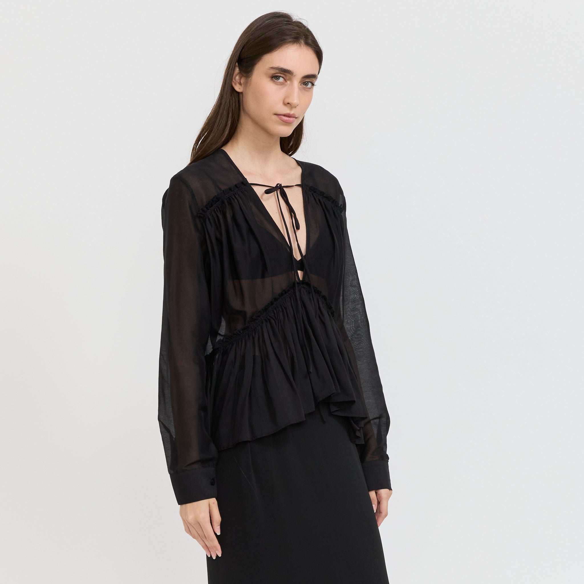 Paris Georgia | Silk Voile Top Black | Maplestore