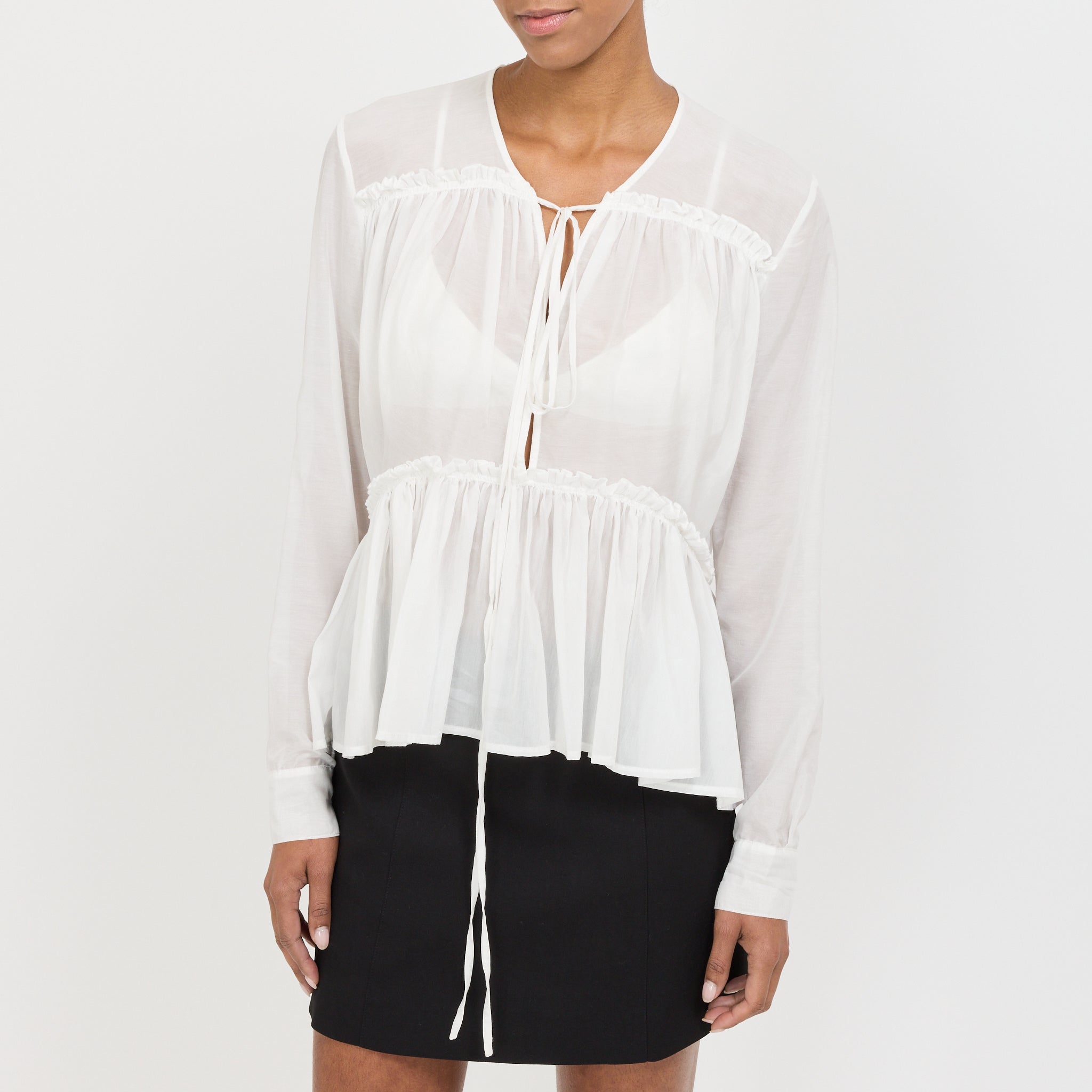 Paris Georgia | Silk Voile Top White | Maplestore