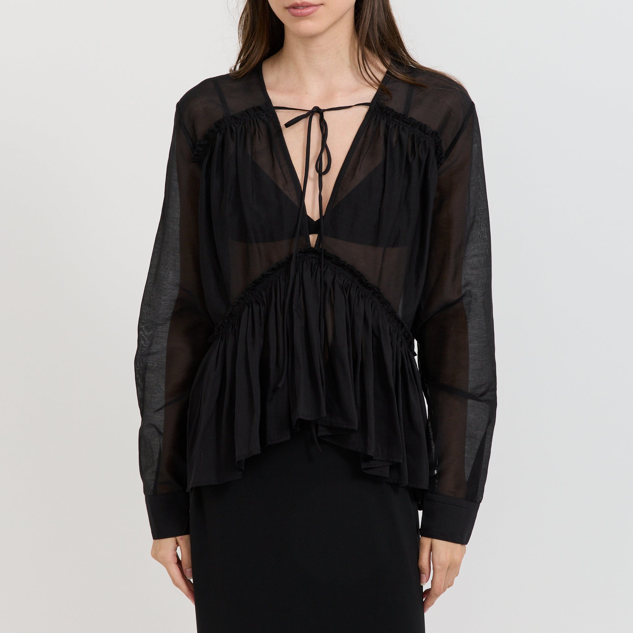 Paris Georgia | Silk Voile Top Black | Maplestore