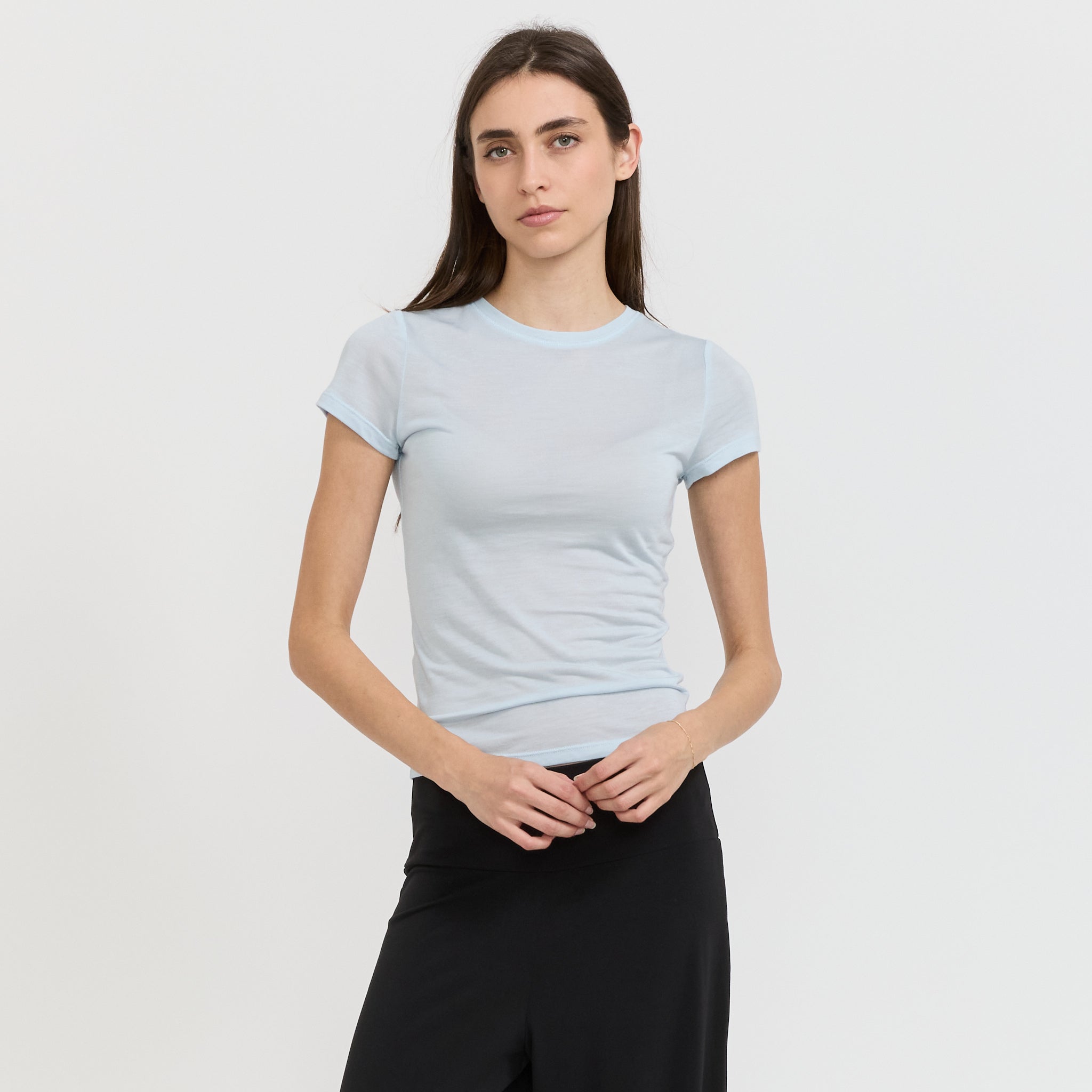 Paris Georgia | Sheer Baby Tee Pale Blue | Maplestore