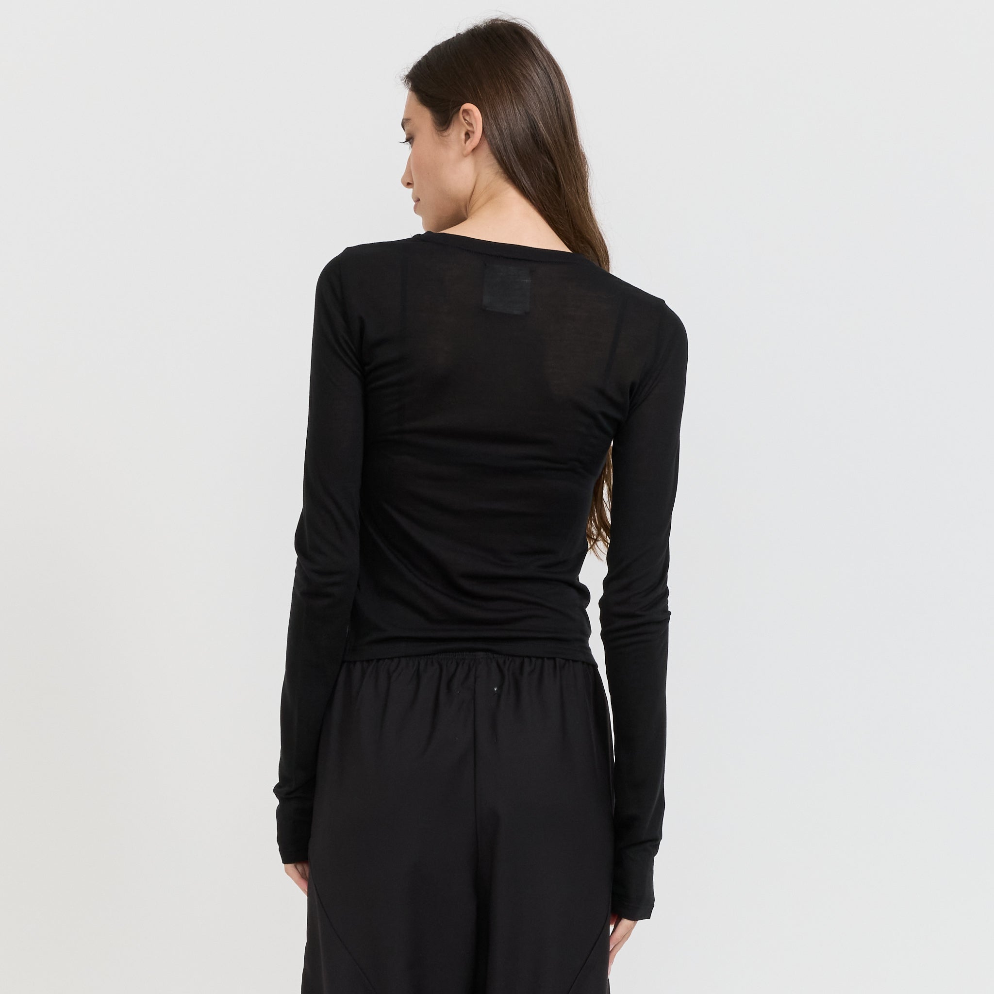 Paris Georgia | Sheer Long Sleeve Top Black | Maplestore