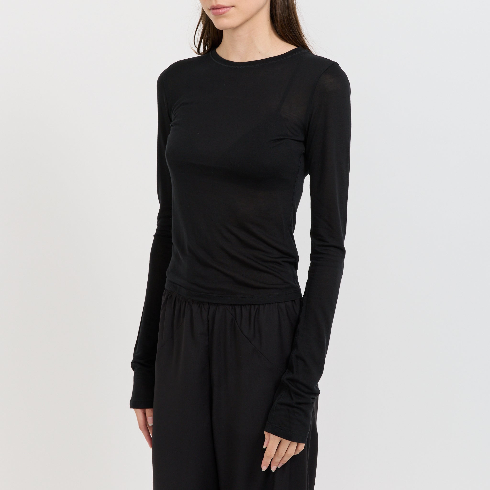 Paris Georgia | Sheer Long Sleeve Top Black | Maplestore