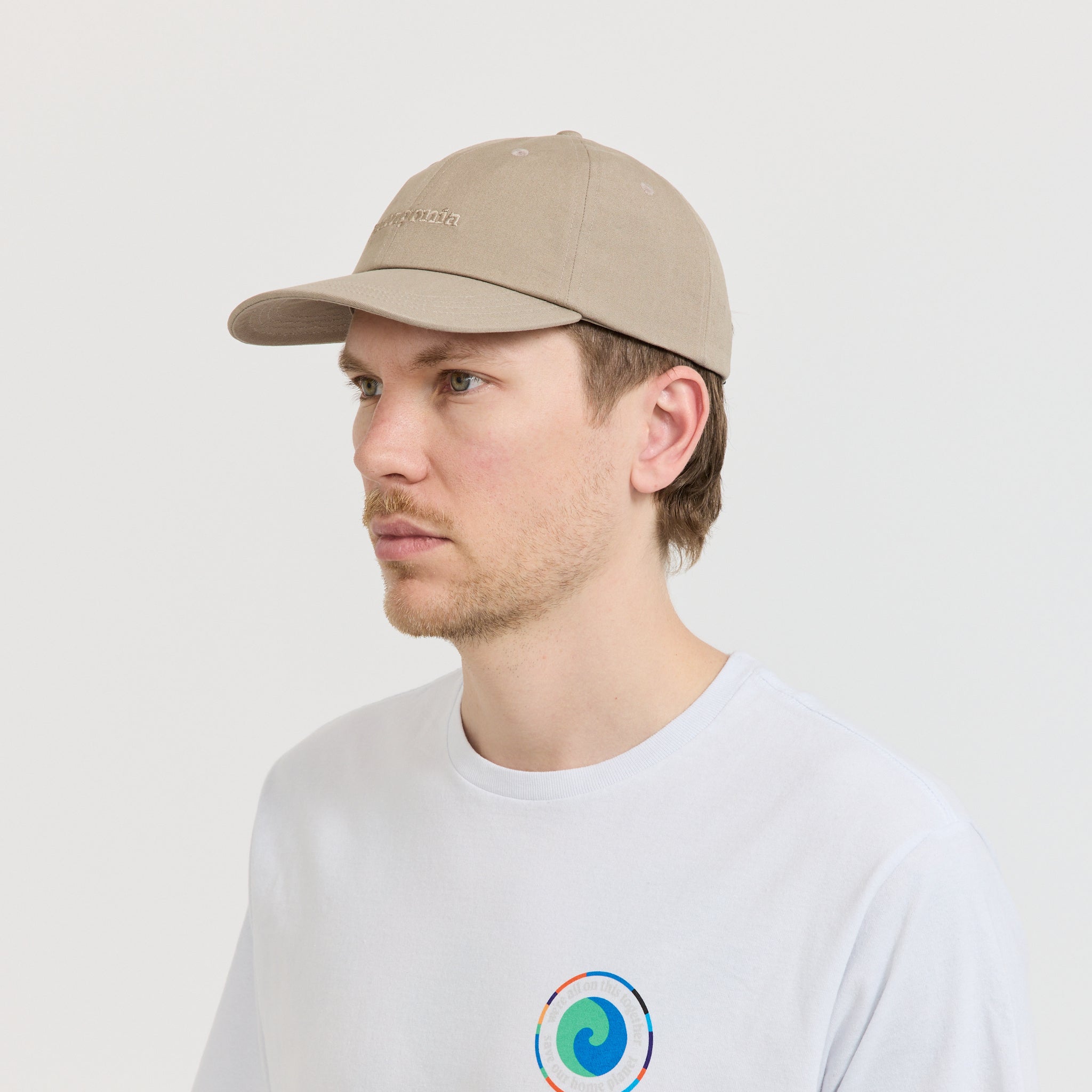 Fitz Roy Icon Trad Cap Text Logo: Seabird Grey