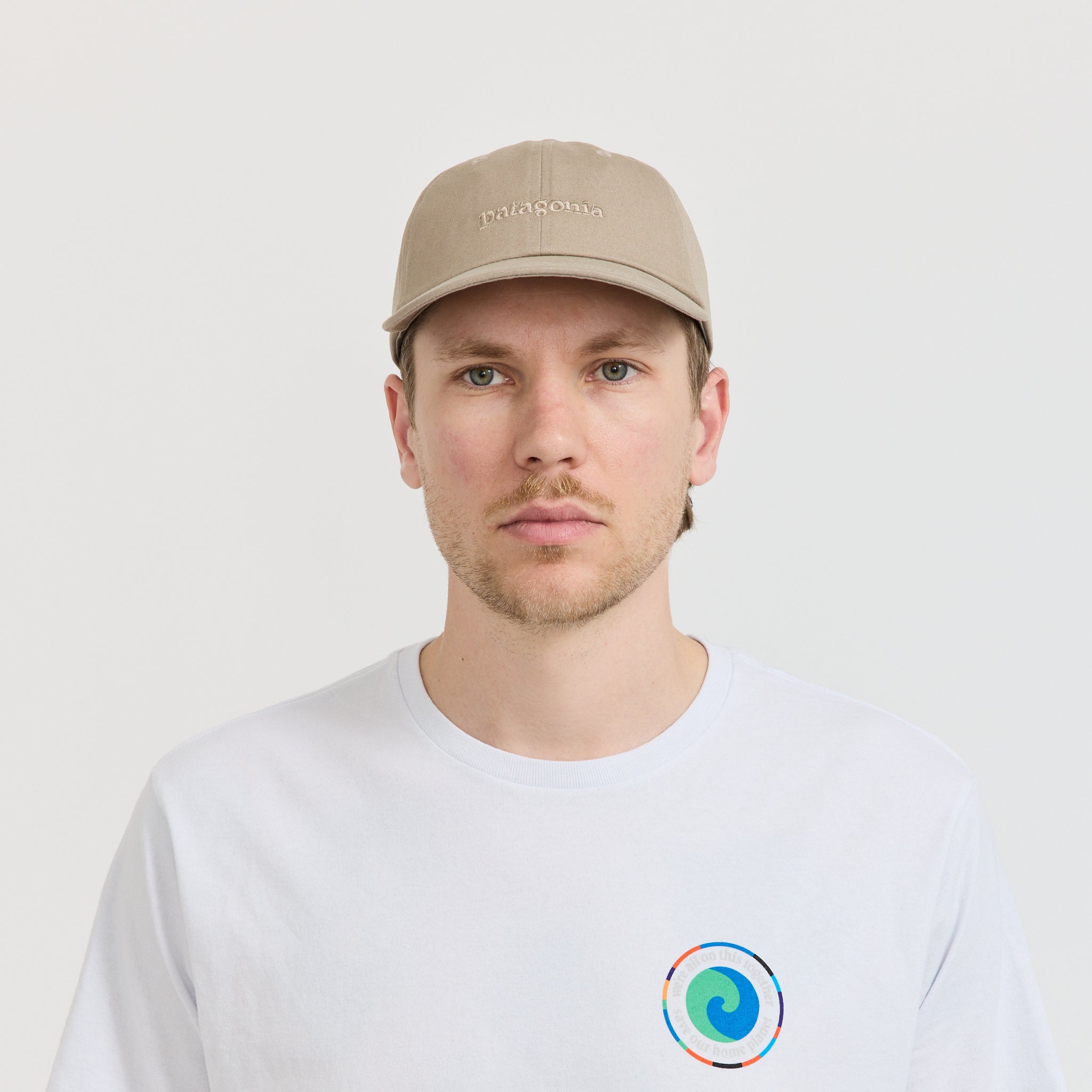 Fitz Roy Icon Trad Cap Text Logo: Seabird Grey