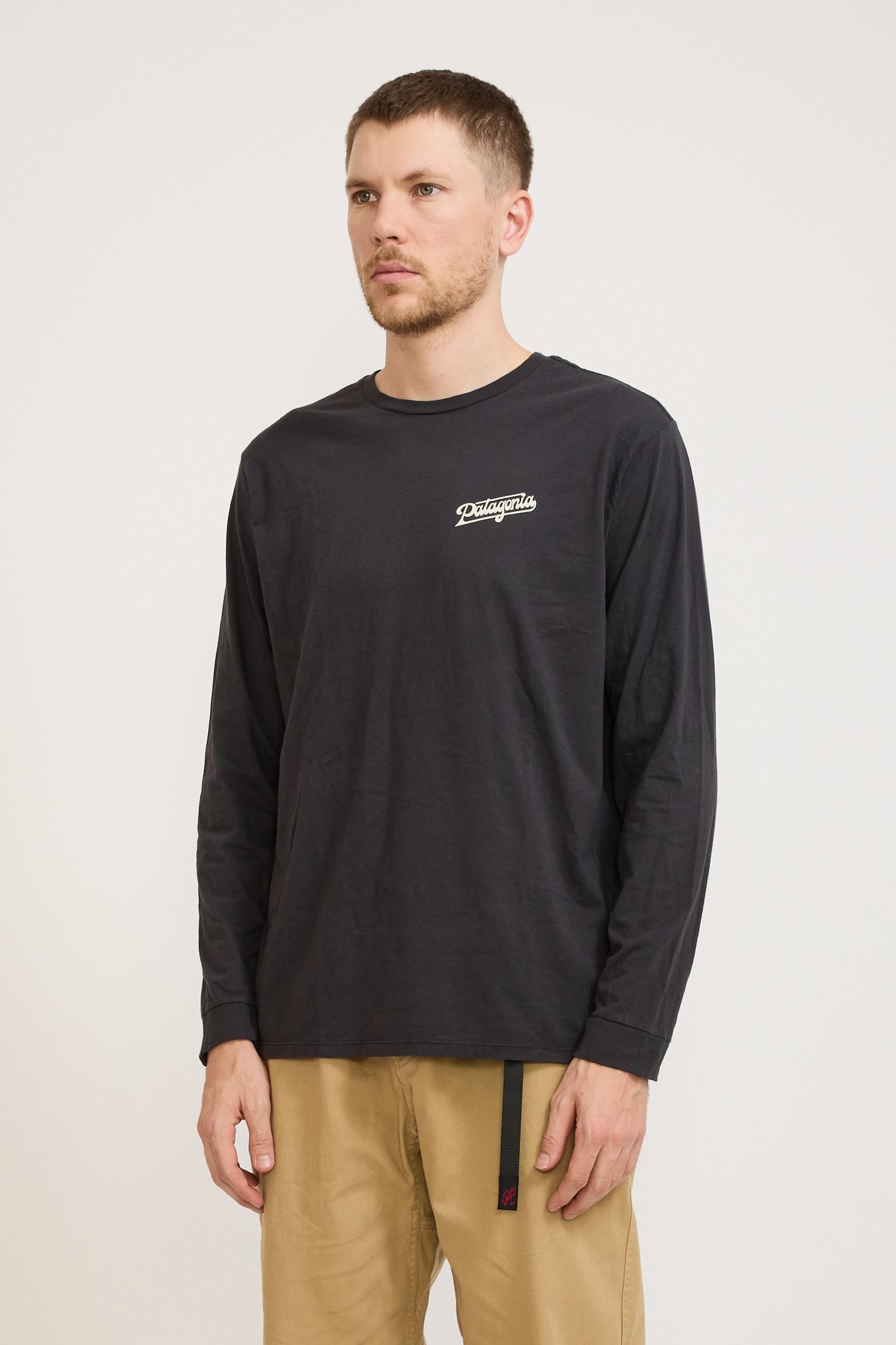 Patagonia | L/S Glider Type Organic T-Shirt Ink Black | Maplestore