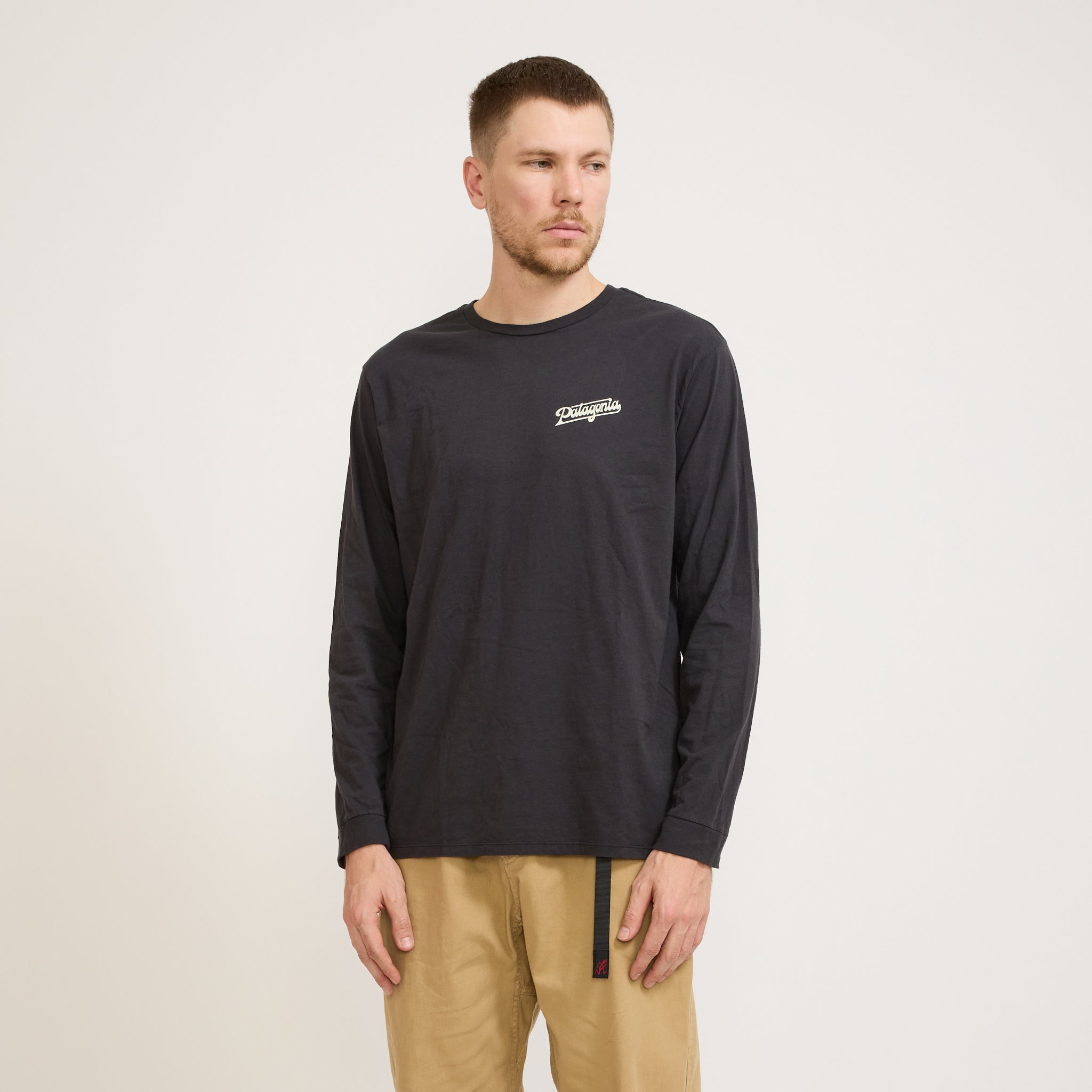 Patagonia | L/S Glider Type Organic T-Shirt Ink Black | Maplestore