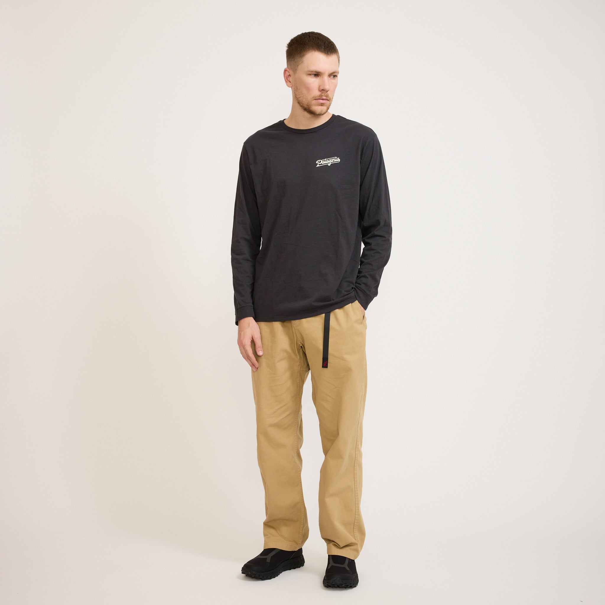Patagonia | L/S Glider Type Organic T-Shirt Ink Black | Maplestore