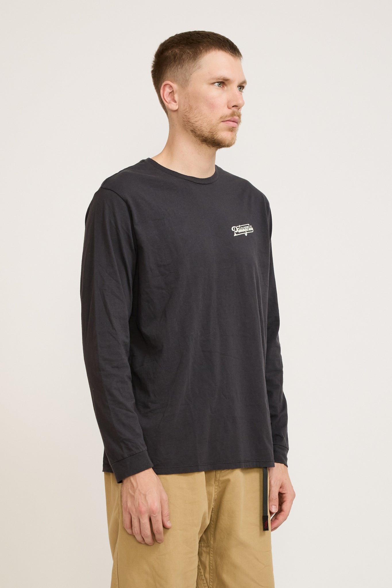 Patagonia | L/S Glider Type Organic T-Shirt Ink Black | Maplestore