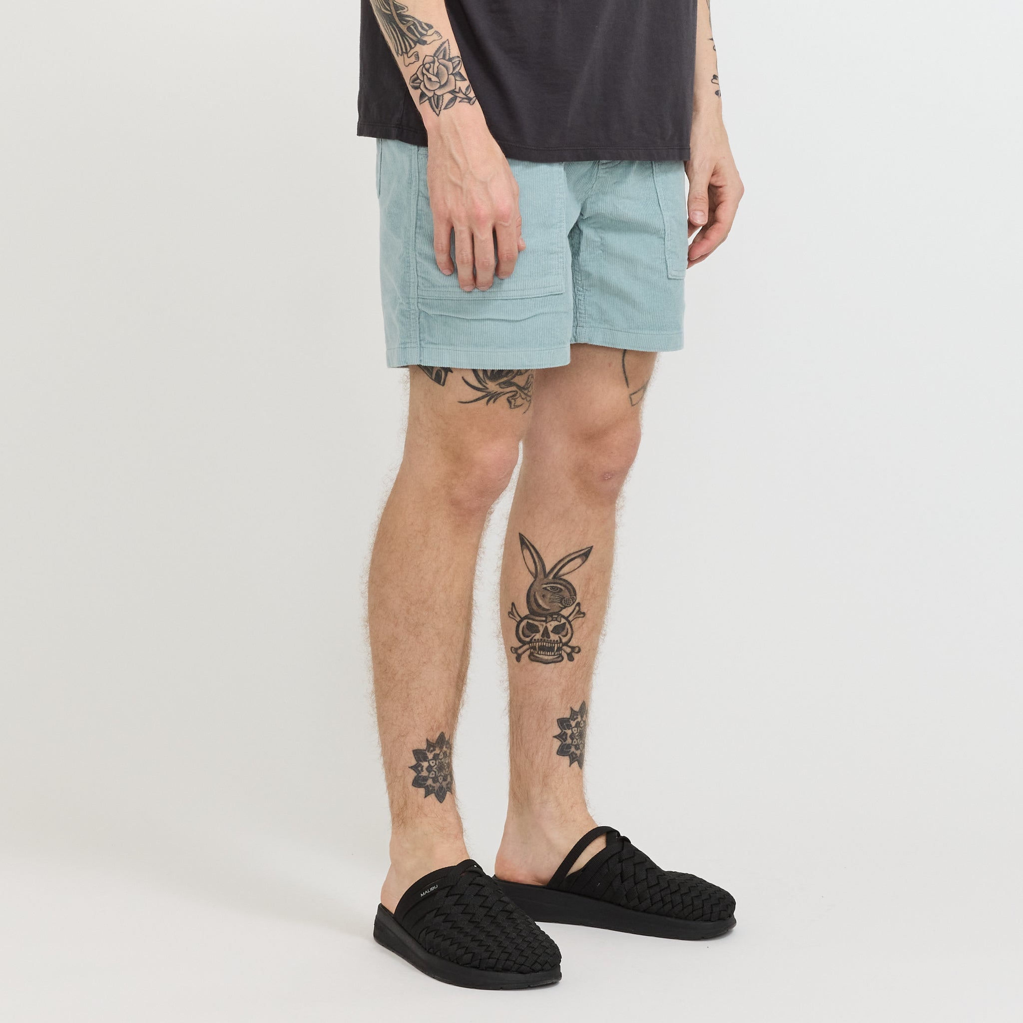 Organic Cotton Cord Utility Shorts - 6 in. Thermal Blue