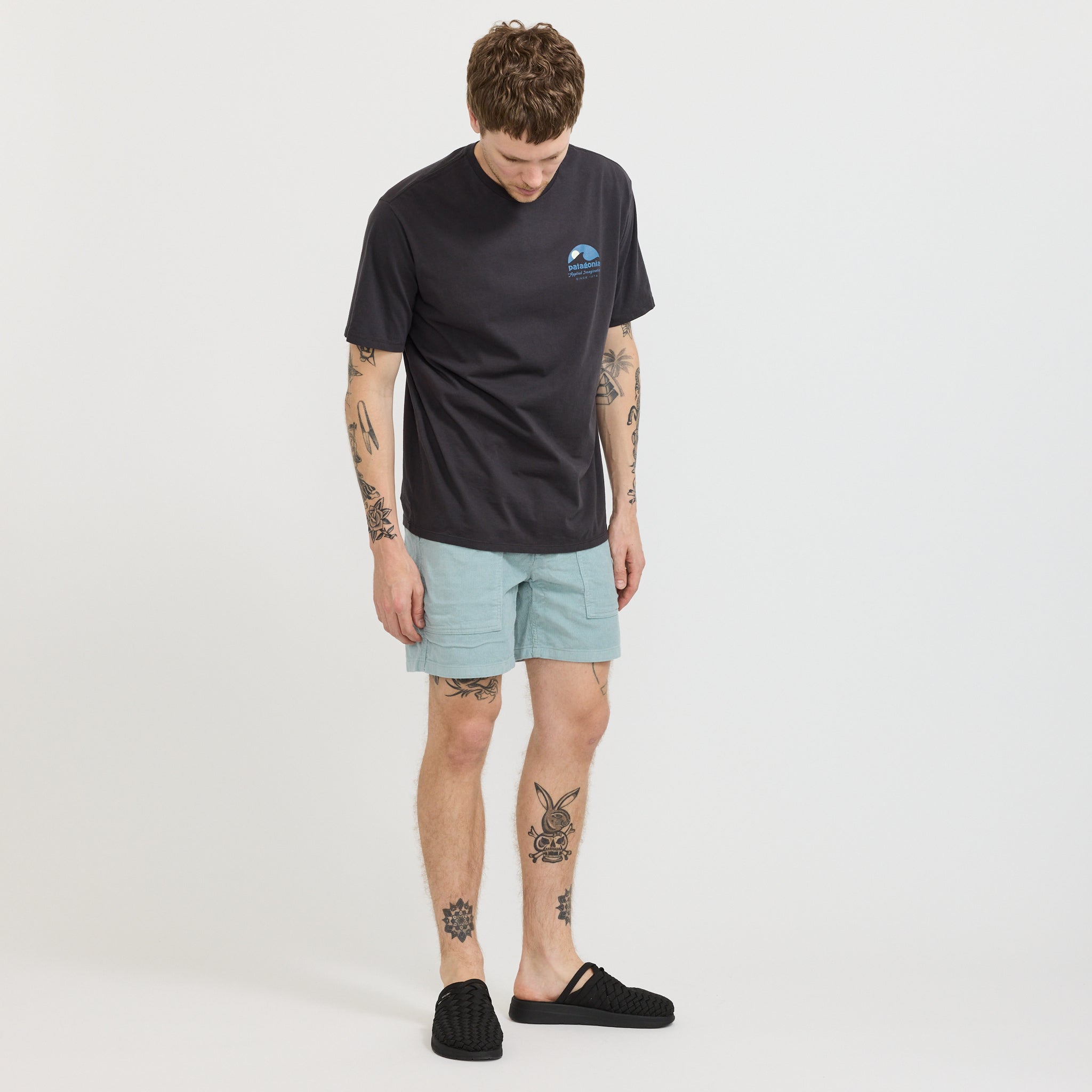 Organic Cotton Cord Utility Shorts - 6 in. Thermal Blue