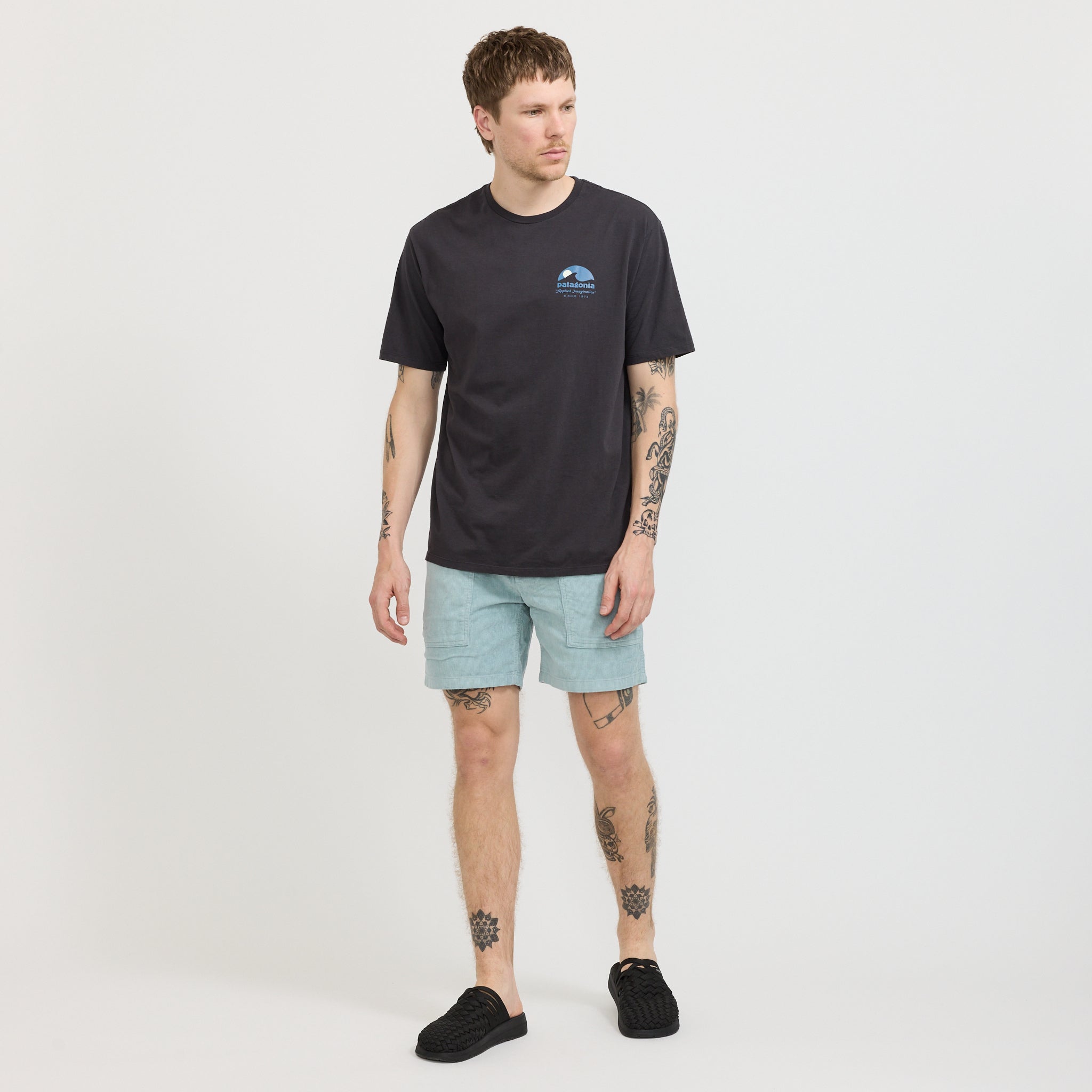 Organic Cotton Cord Utility Shorts - 6 in. Thermal Blue