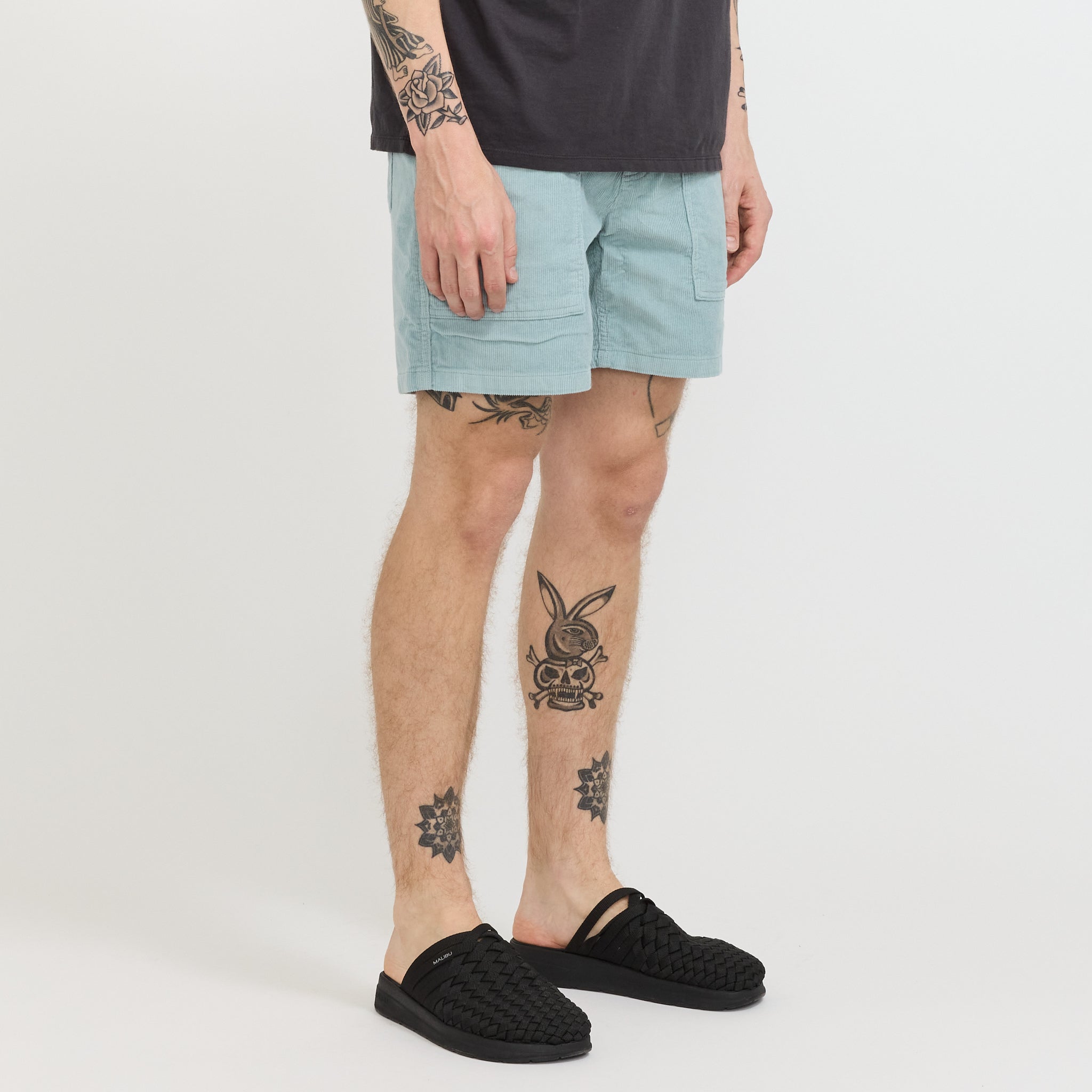 Organic Cotton Cord Utility Shorts - 6 in. Thermal Blue