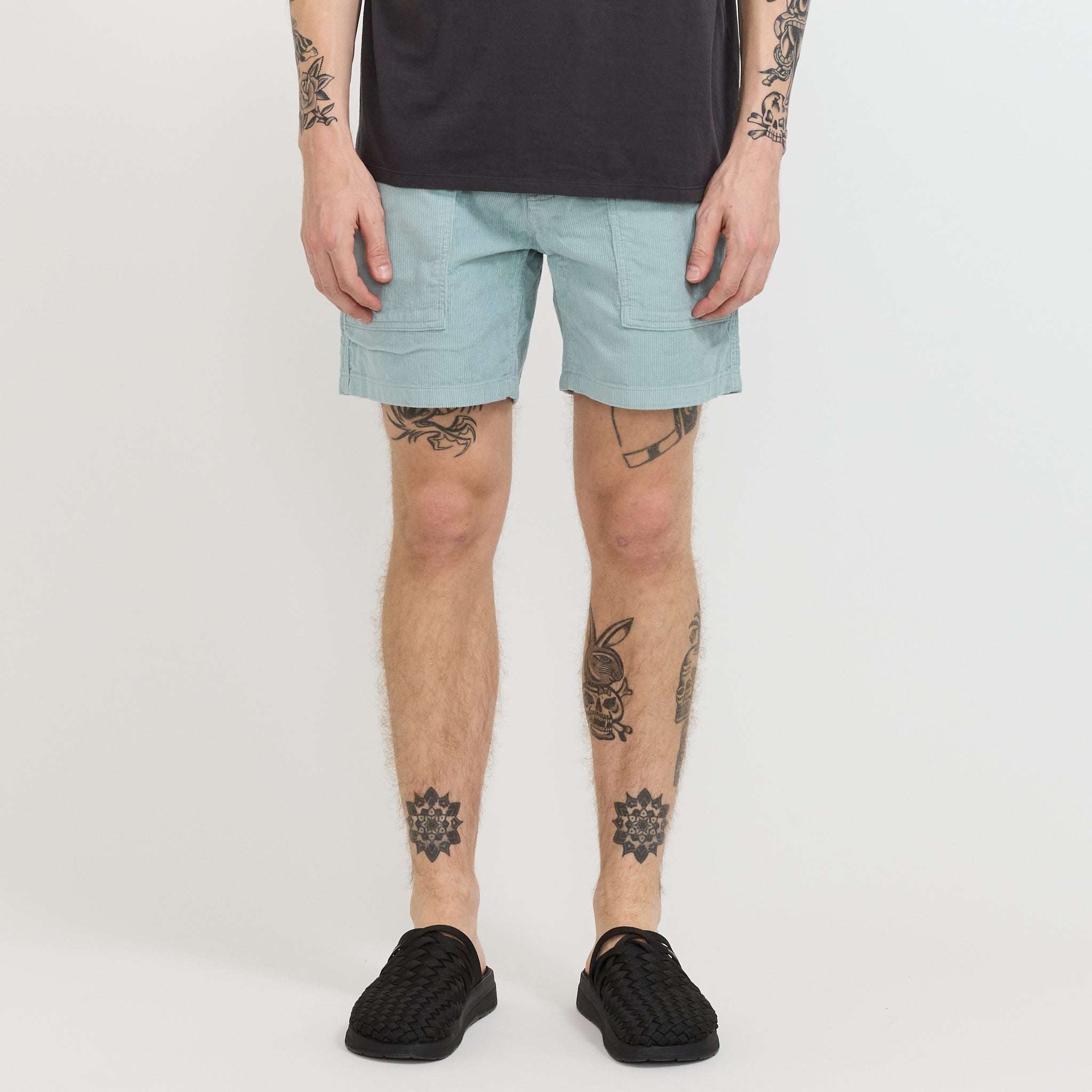 Organic Cotton Cord Utility Shorts - 6 in. Thermal Blue