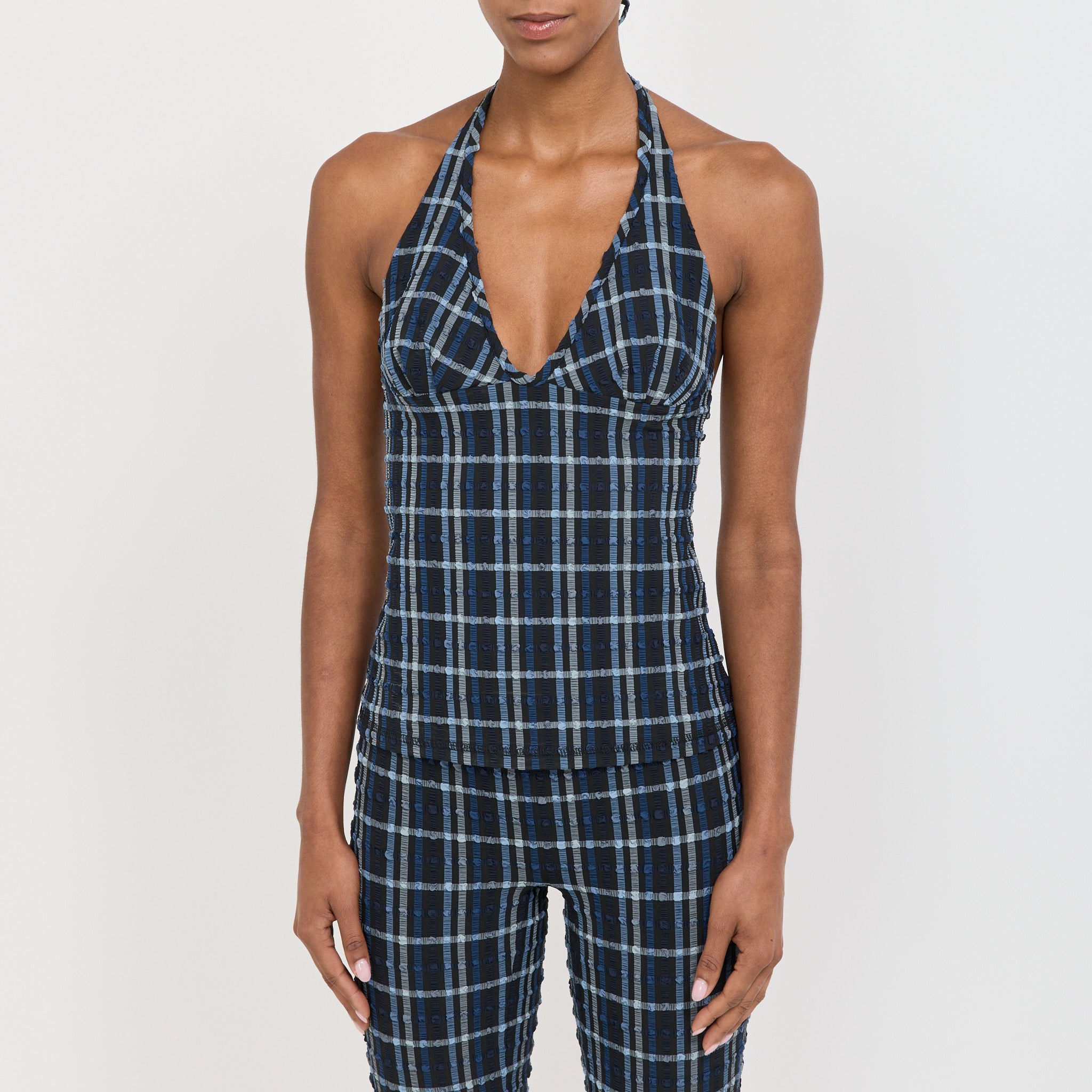 Cindy Halter Top Seersucker Selvedge