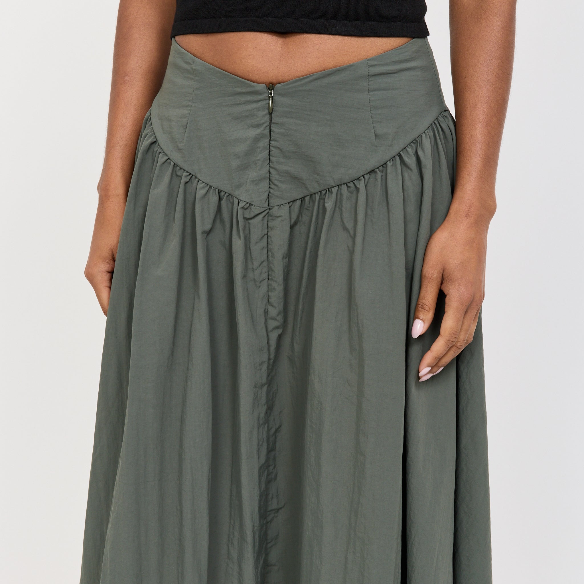 Peachy Den | Deba Midi Skirt Slate | Maplestore