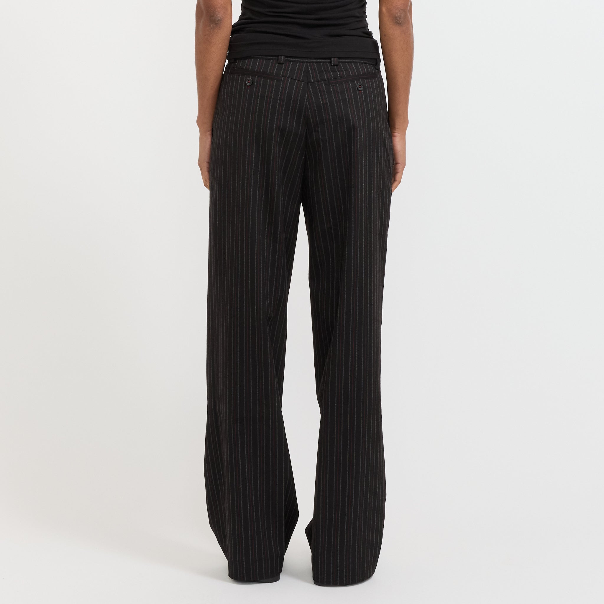 Peachy Den | Lennox Trousers Heavy Lead Pinstripe | Maplestore