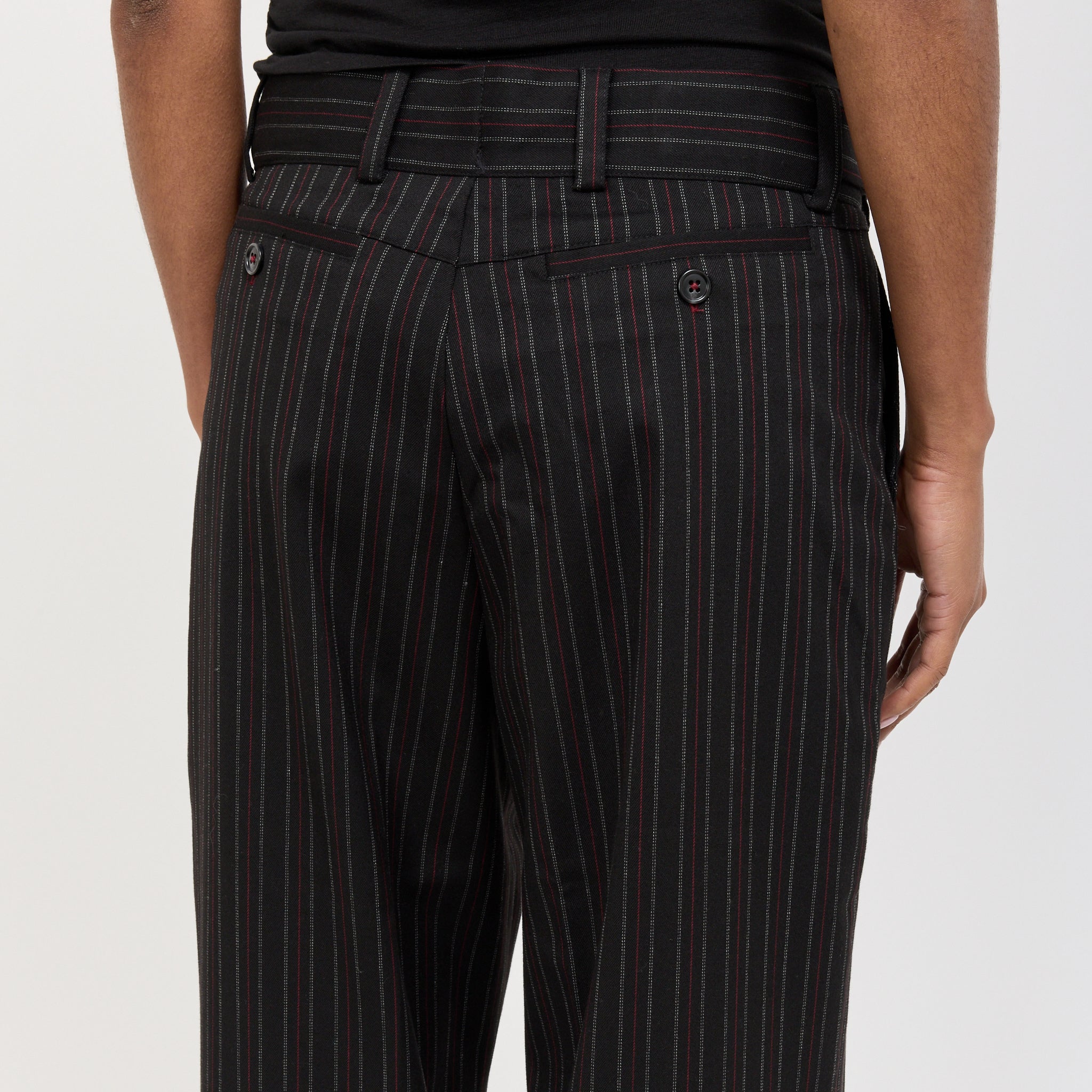 Peachy Den | Lennox Trousers Heavy Lead Pinstripe | Maplestore