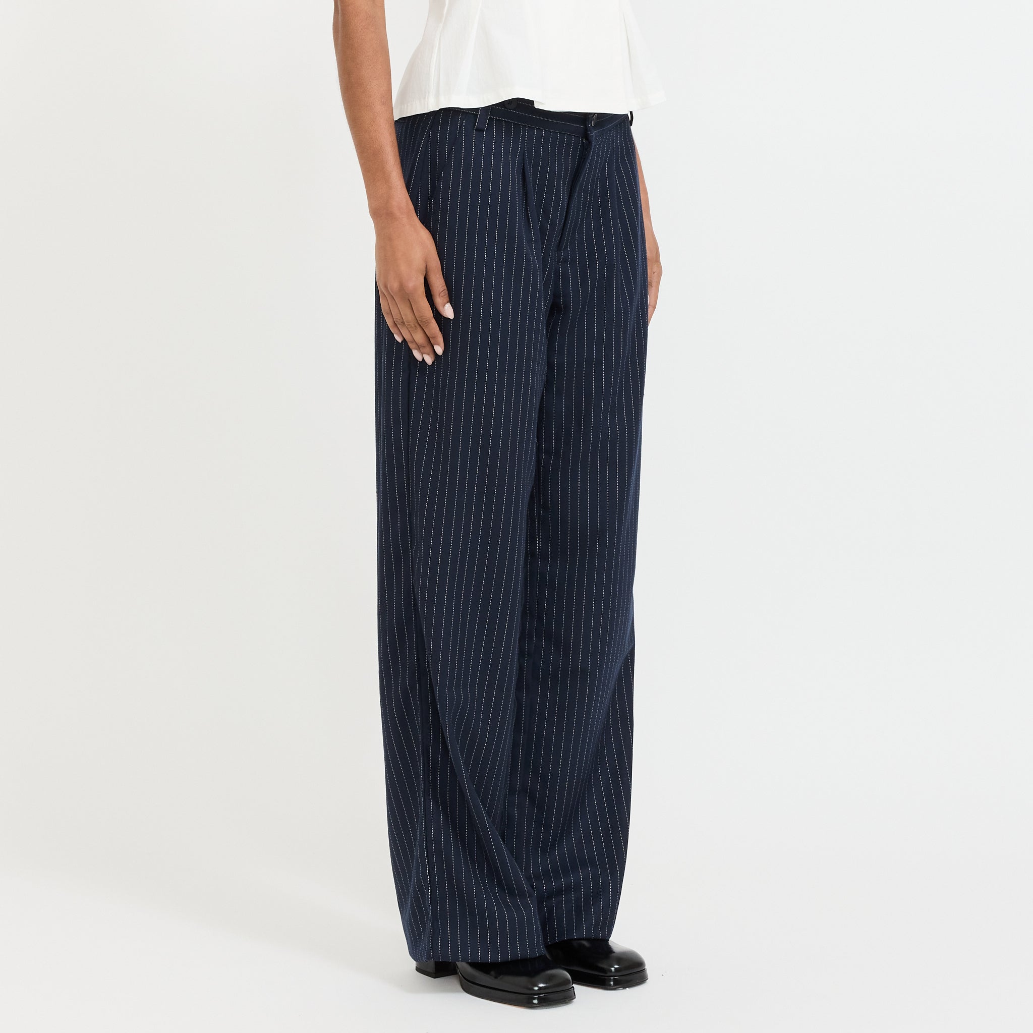 Lennox Trousers Ink Pinstripe