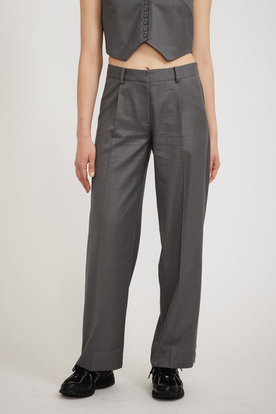 Permanent Vacation | All day Trousers Grey Pinstripe | Maplestore