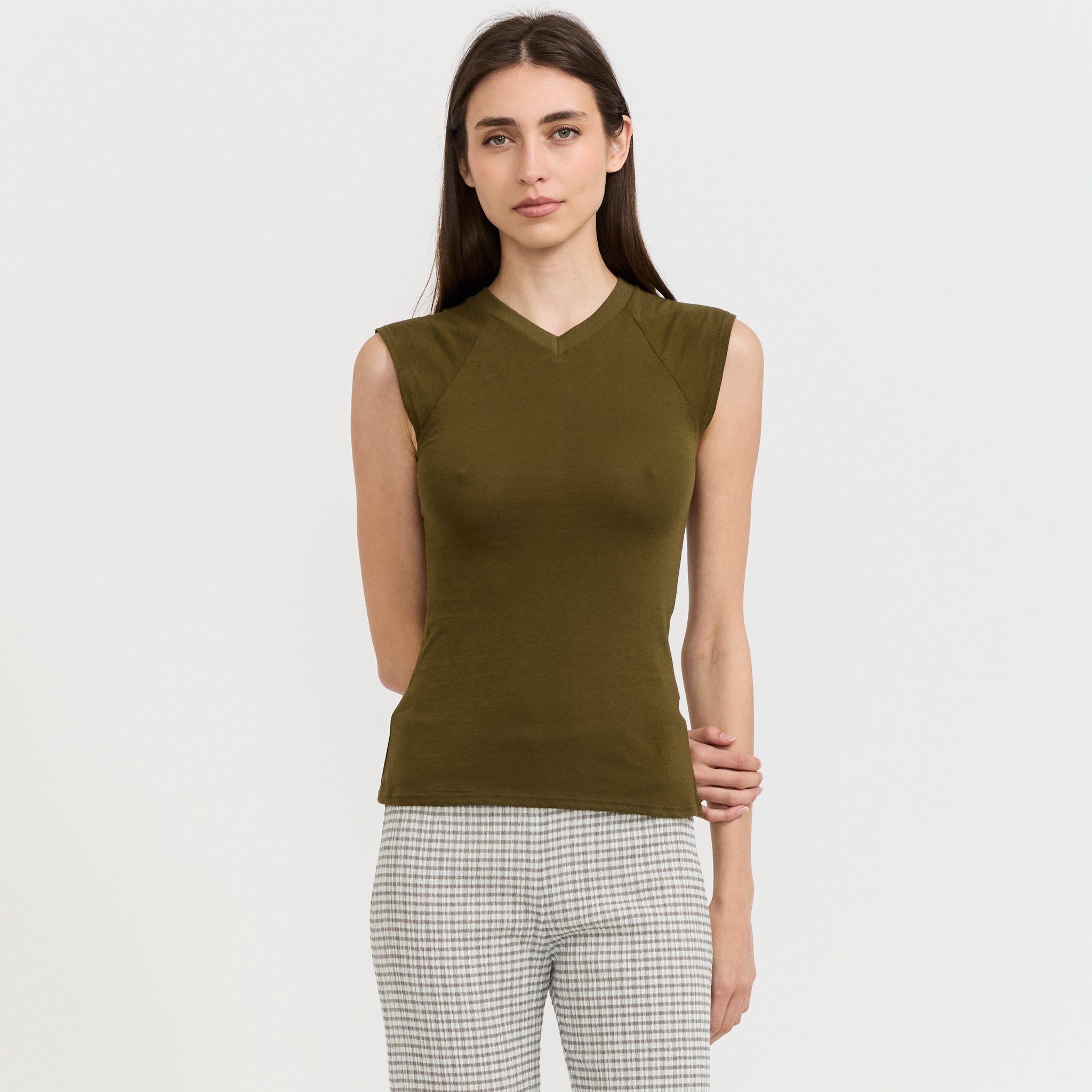 Beam V-Neck Tee Seaweed