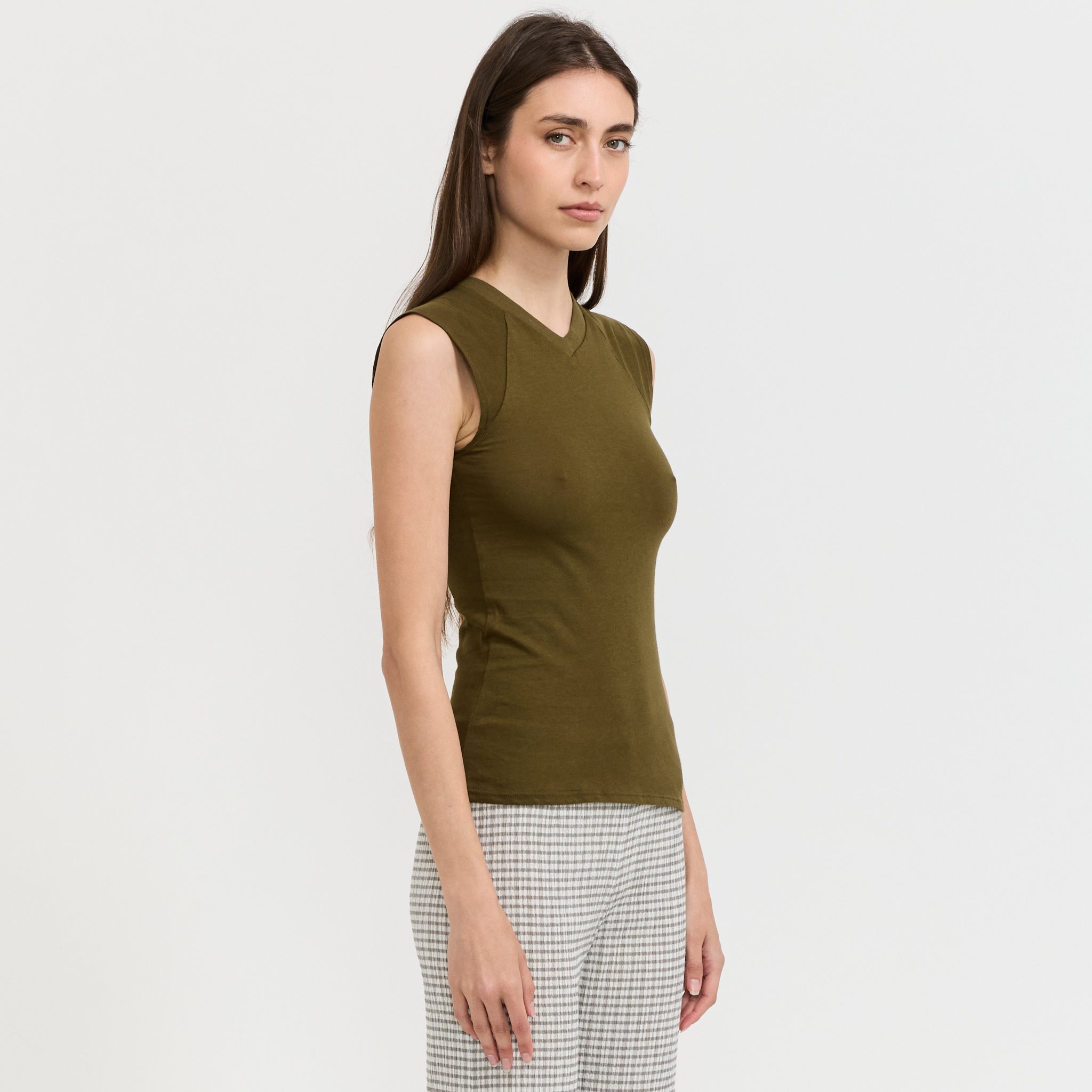 Beam V-Neck Tee Seaweed