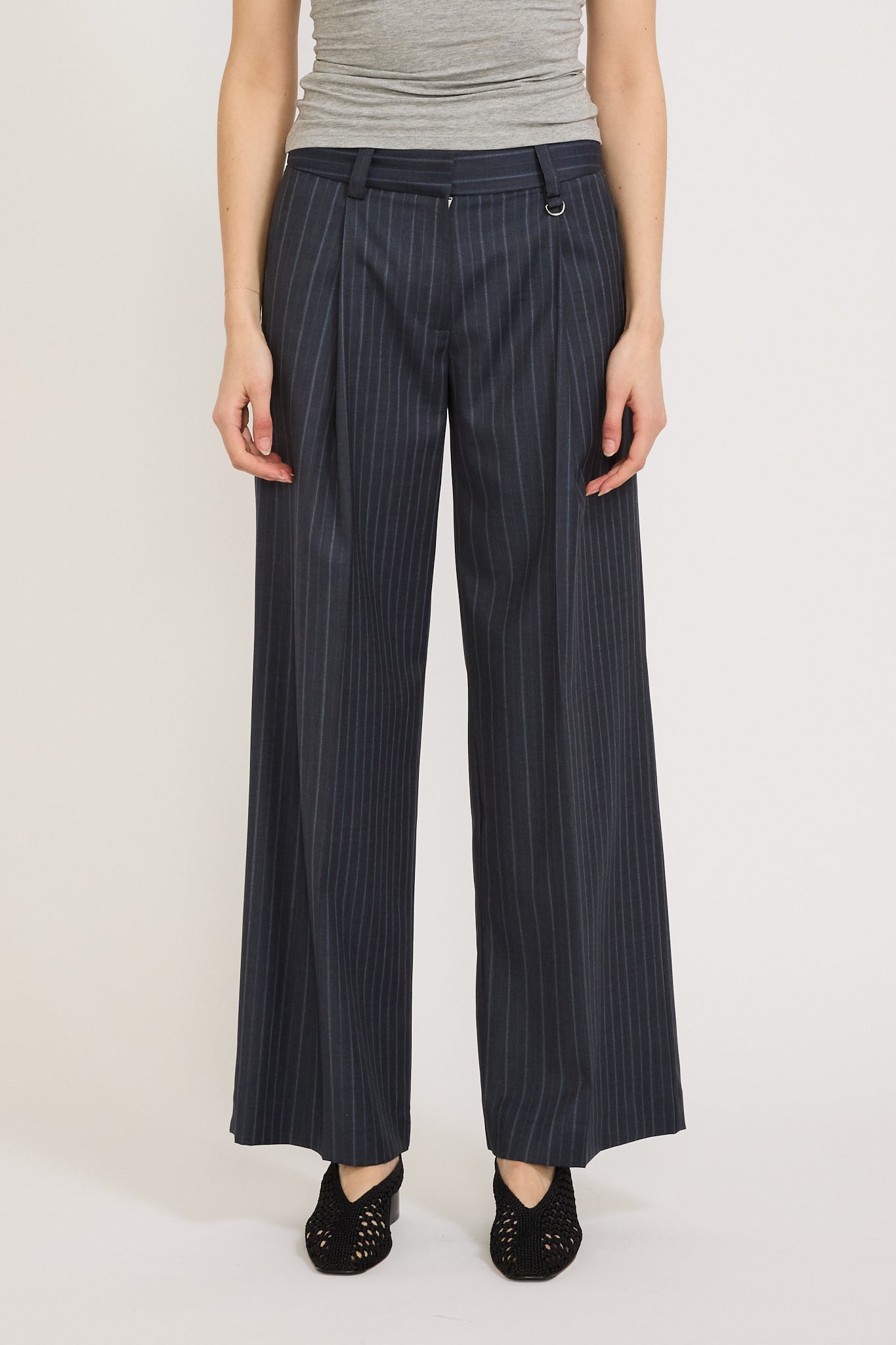 Compound Trouser Navy Stripe