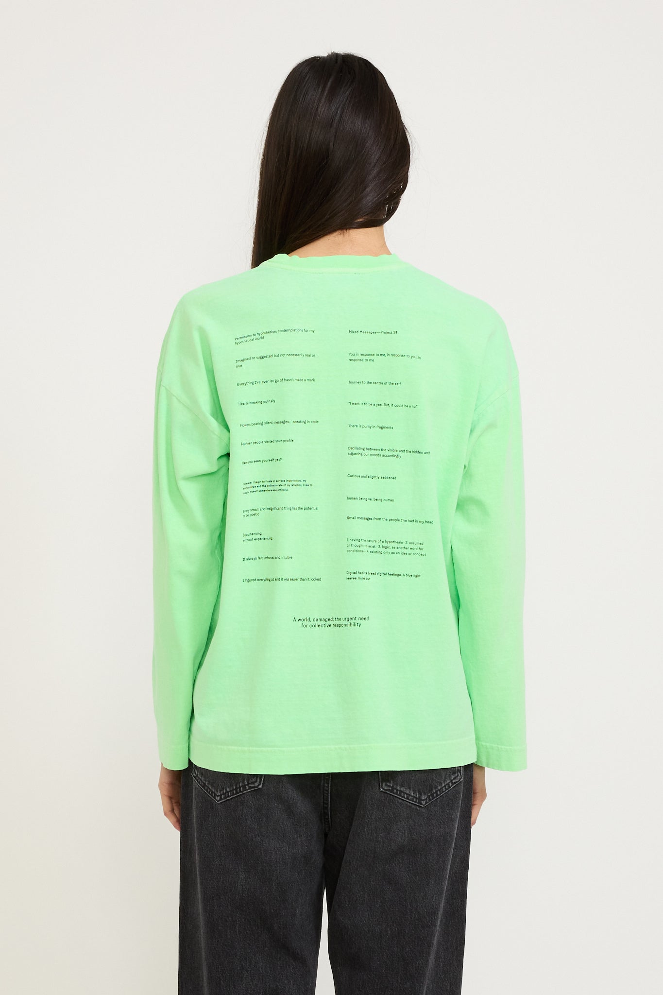 Permanent Vacation | Mixed Messages L/S Tee Chroma Green | Maplestore
