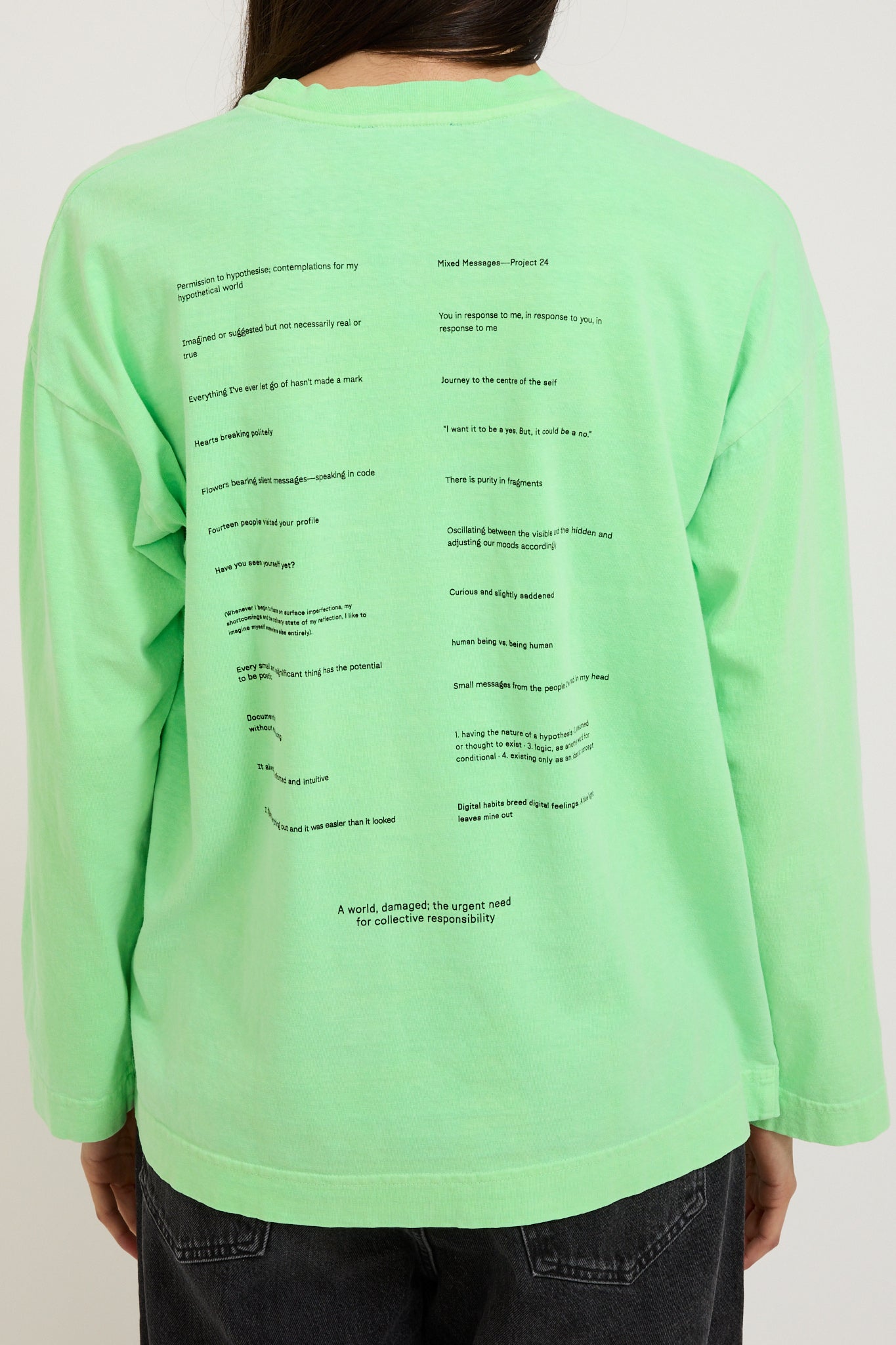 Permanent Vacation | Mixed Messages L/S Tee Chroma Green | Maplestore