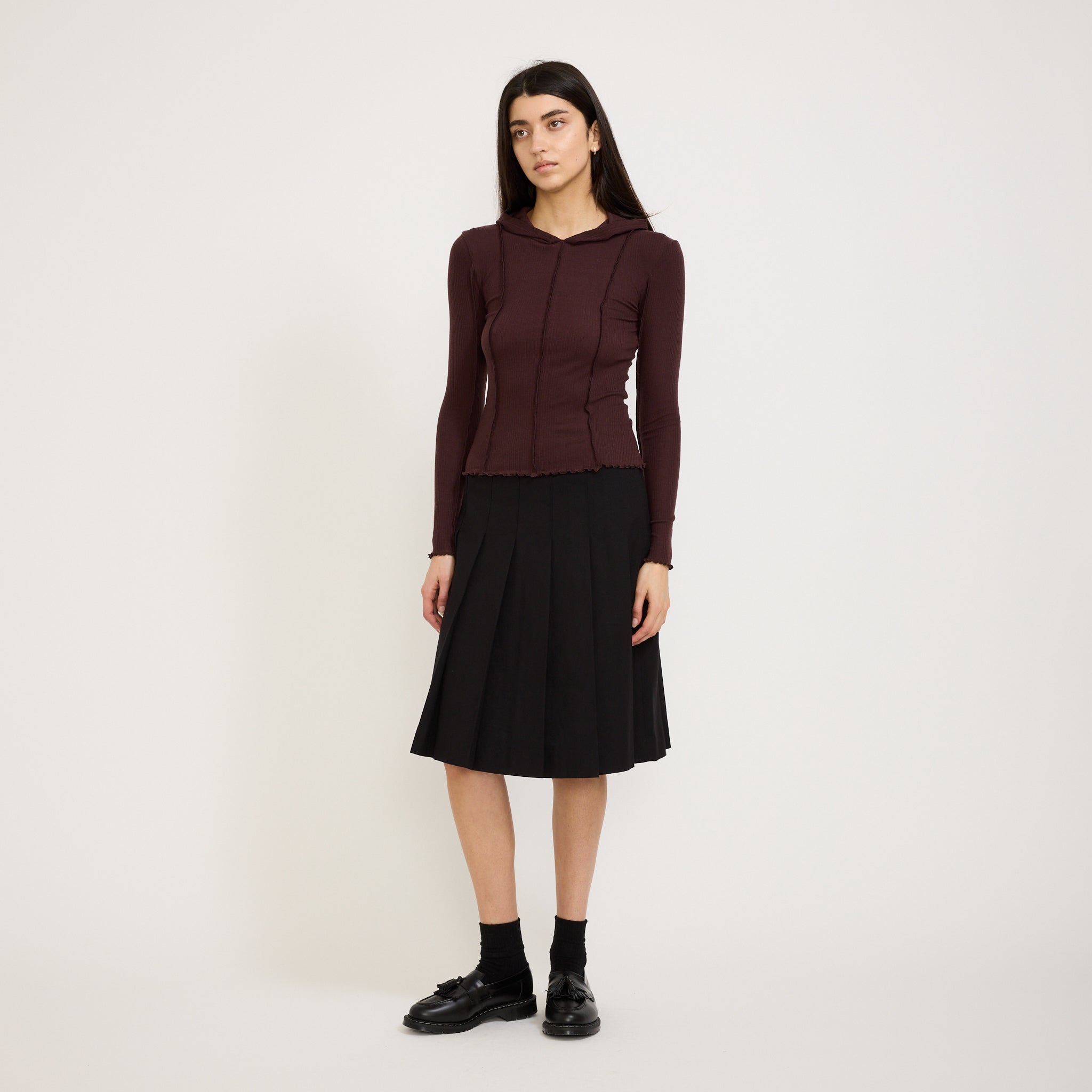 Segment Hooded Top Garnet