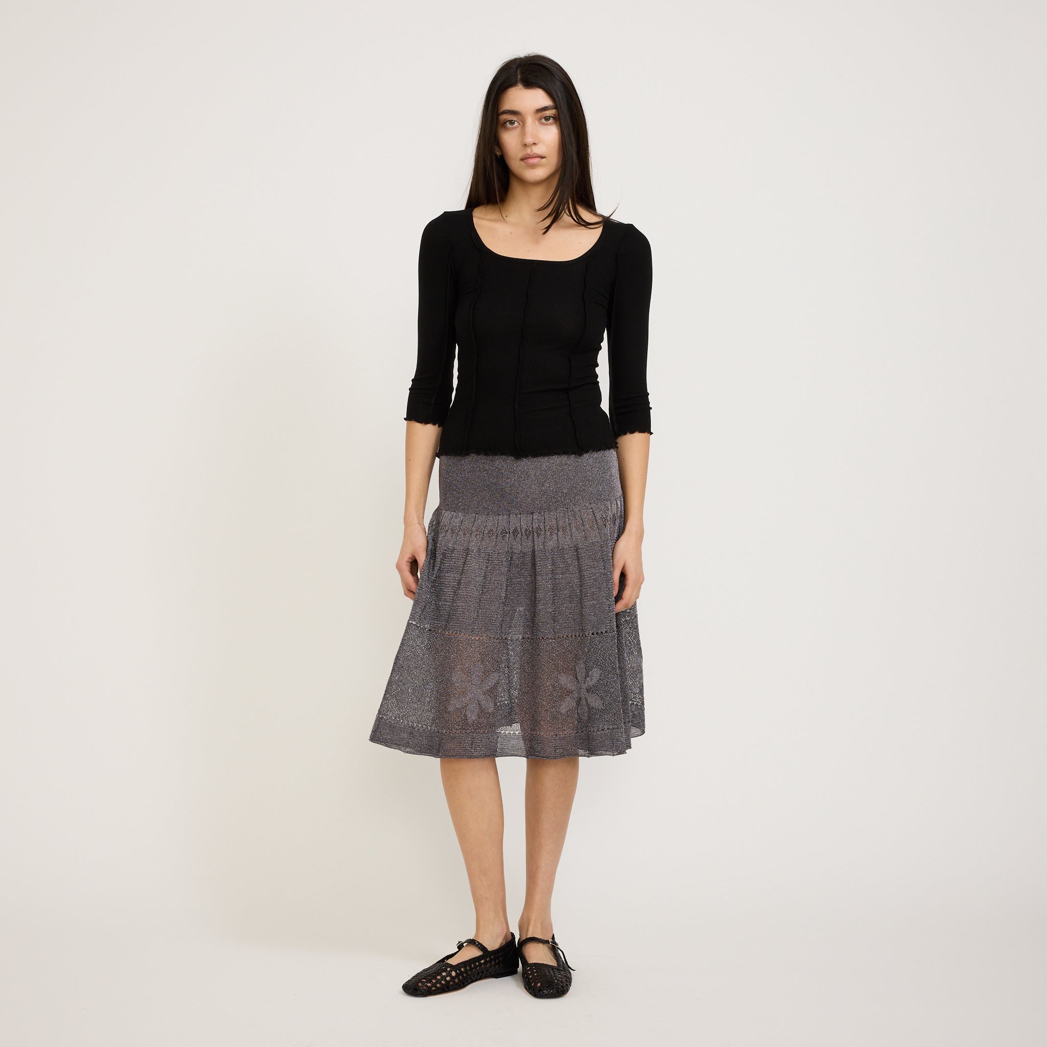 Segment Scoop Top Black