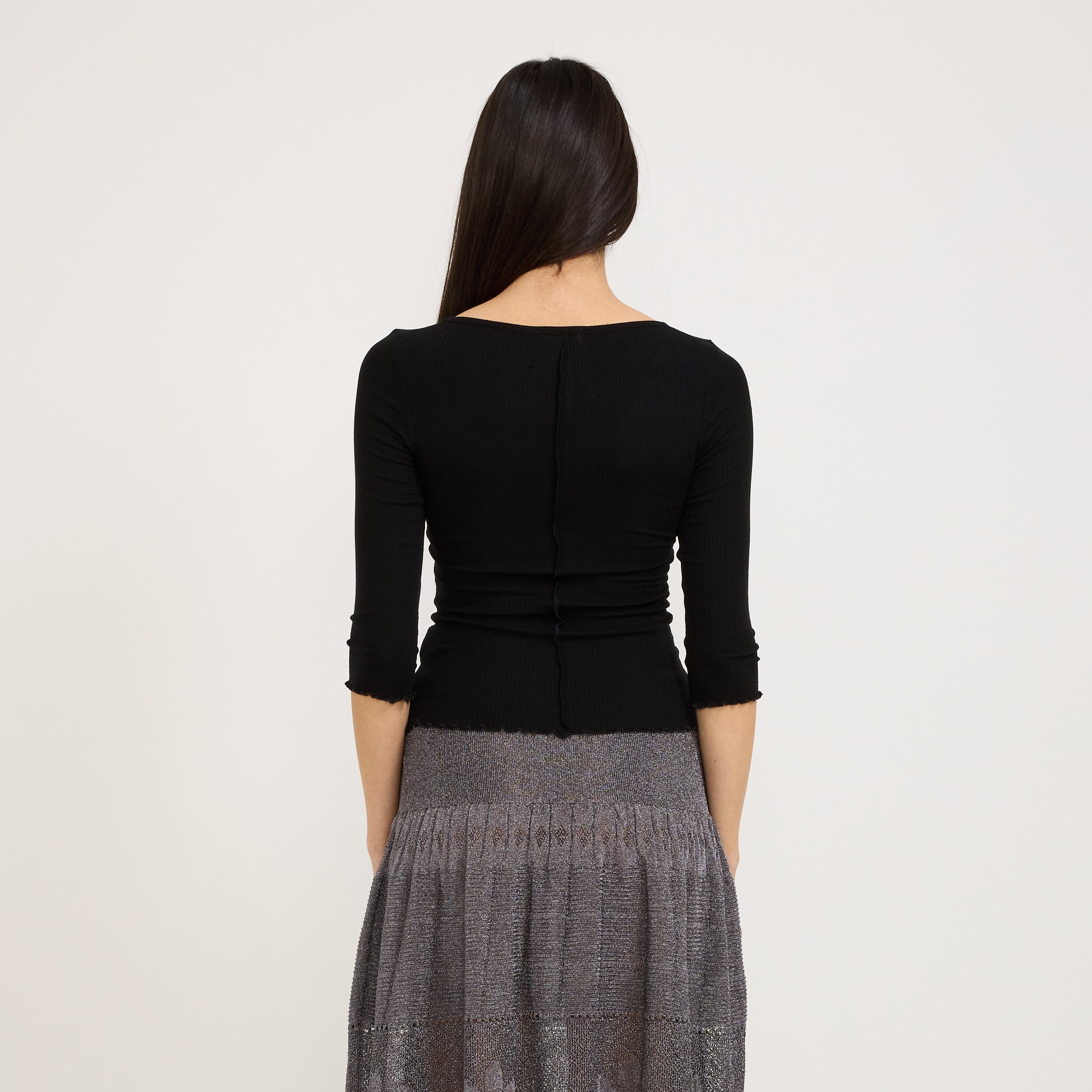 Segment Scoop Top Black
