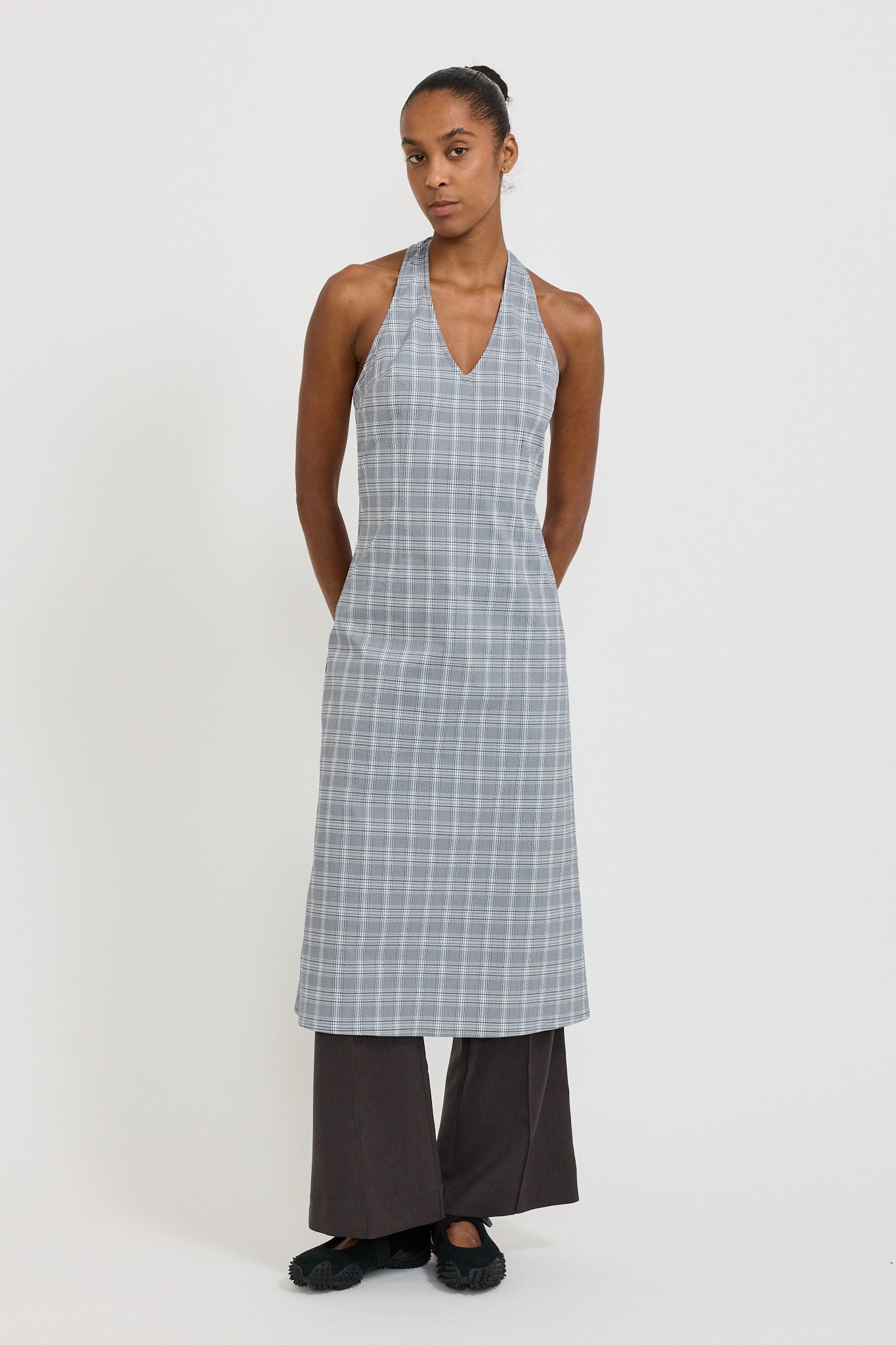 Subject Midi Dress Petrol Check