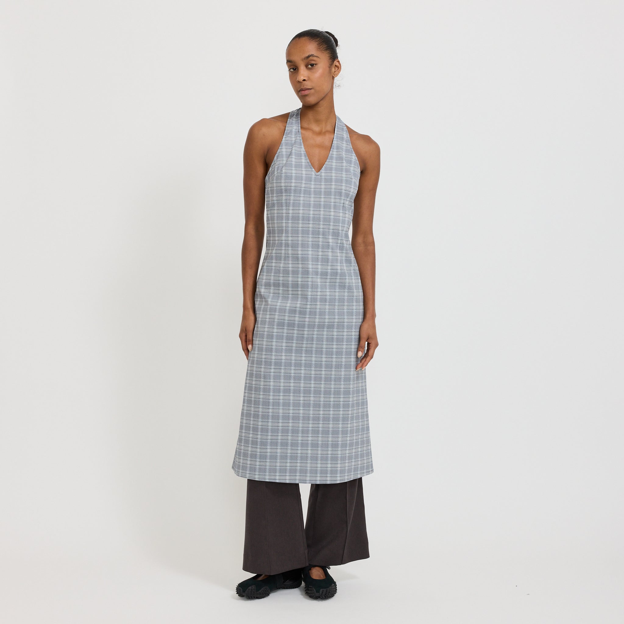 Subject Midi Dress Petrol Check