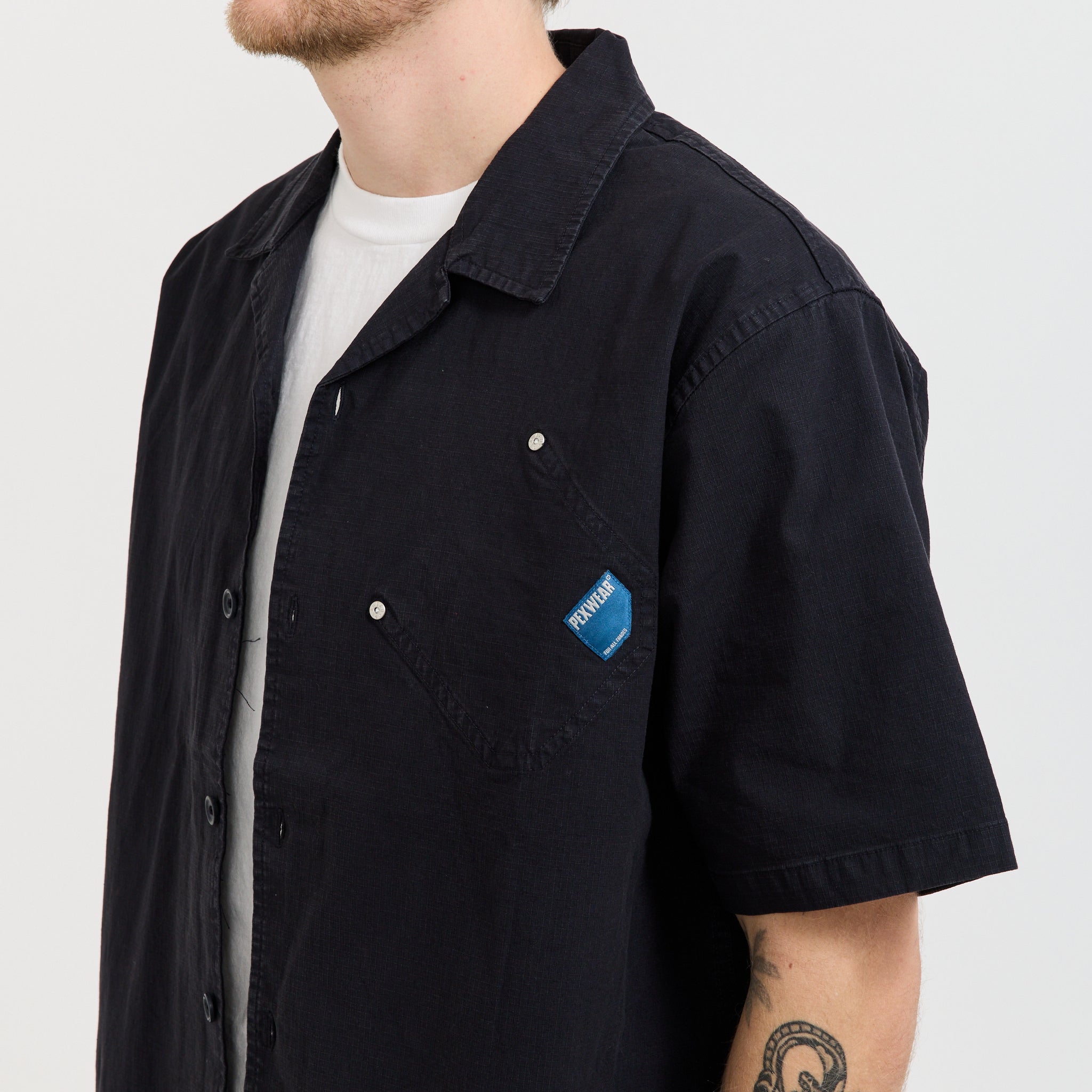 Tradesman Shirt Blue Black Ripstop