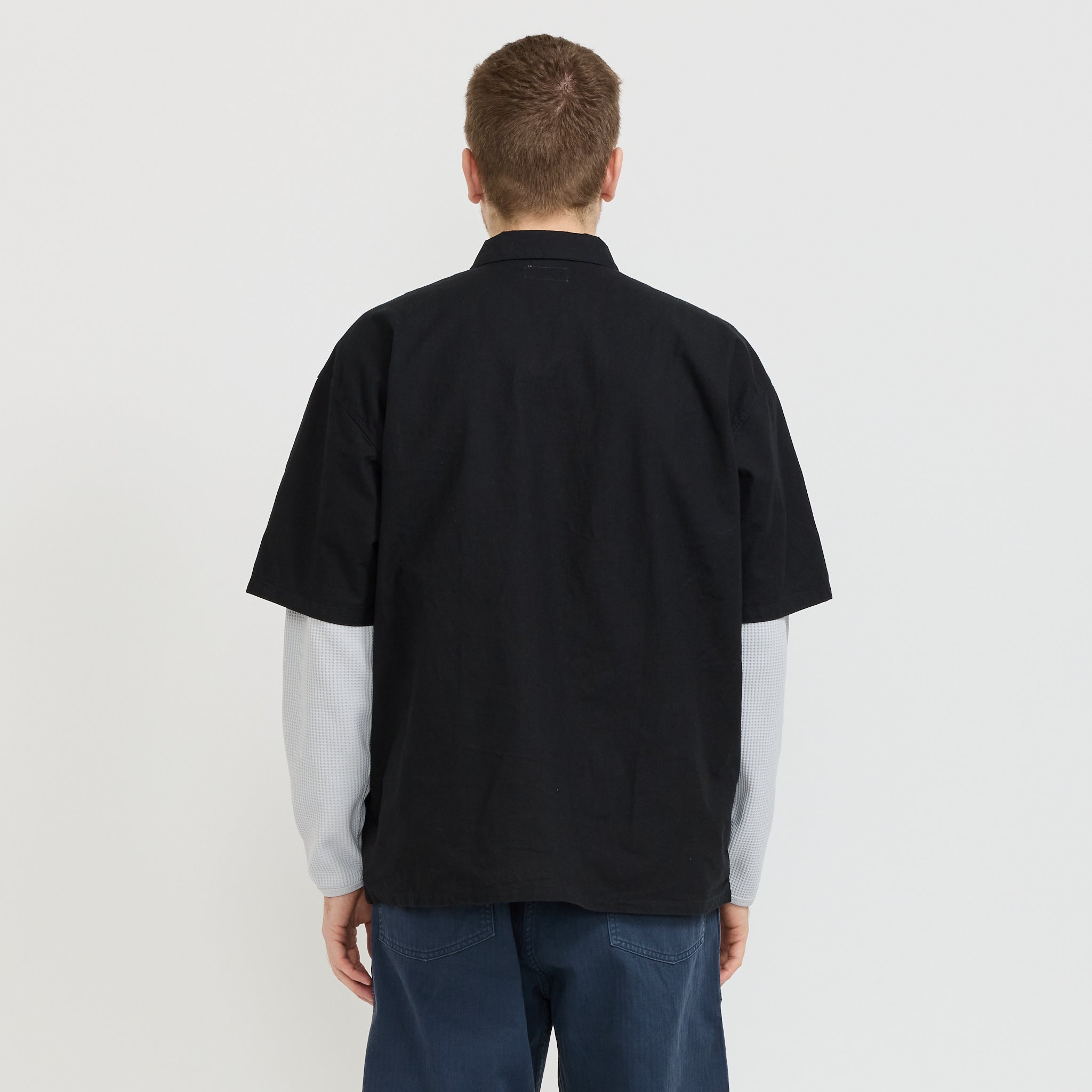 Davis Short Sleeve Half Zip Shirt Navy