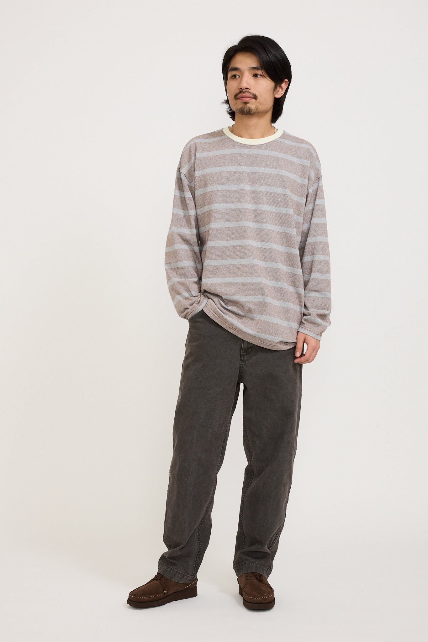 Pilgrim Surf Supply | Hawkinson Striped Crew Brown Stripe | Maplestore