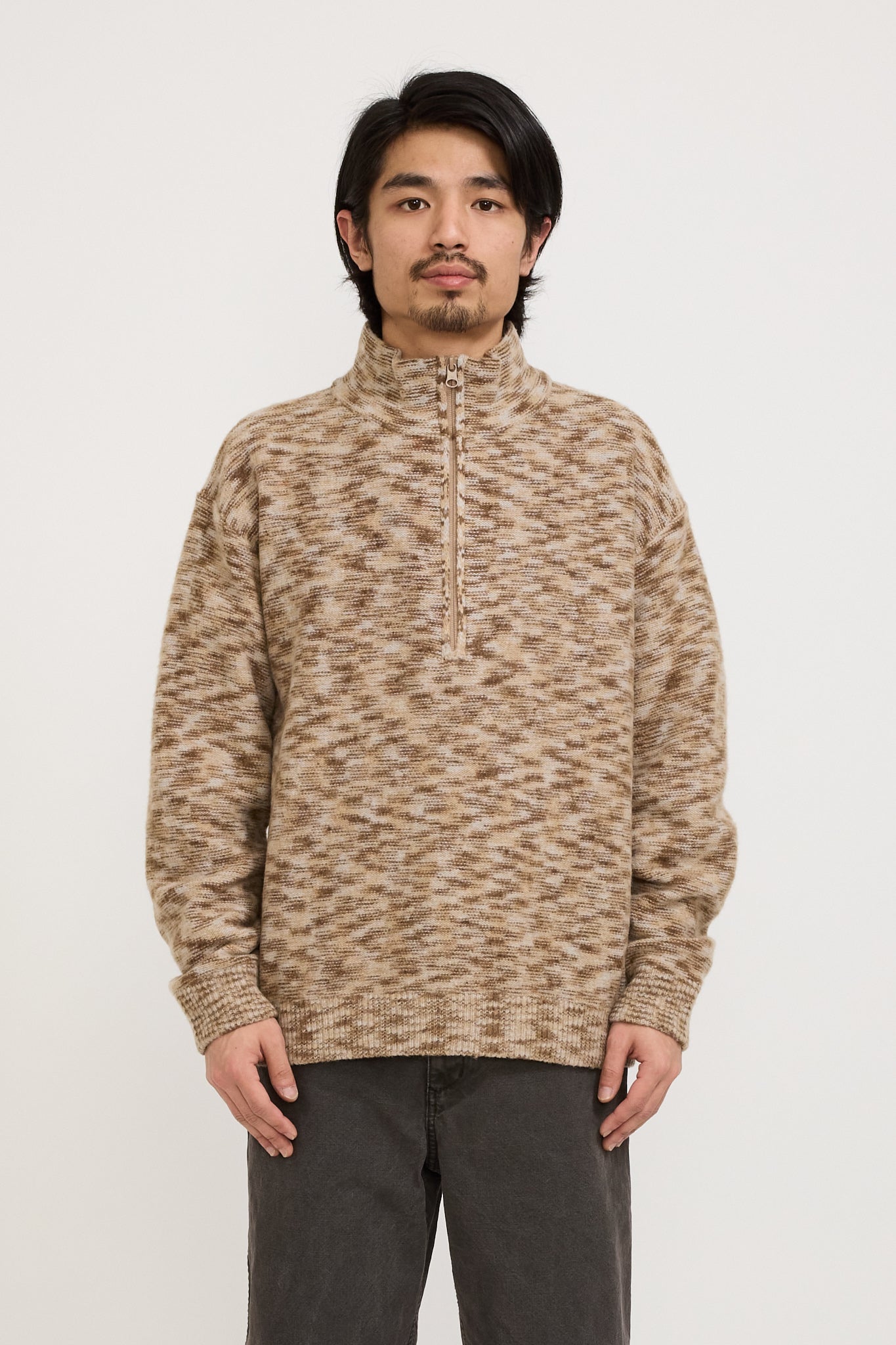 Pilgrim Surf Supply | Kline Wool Half Zip Khaki | Maplestore