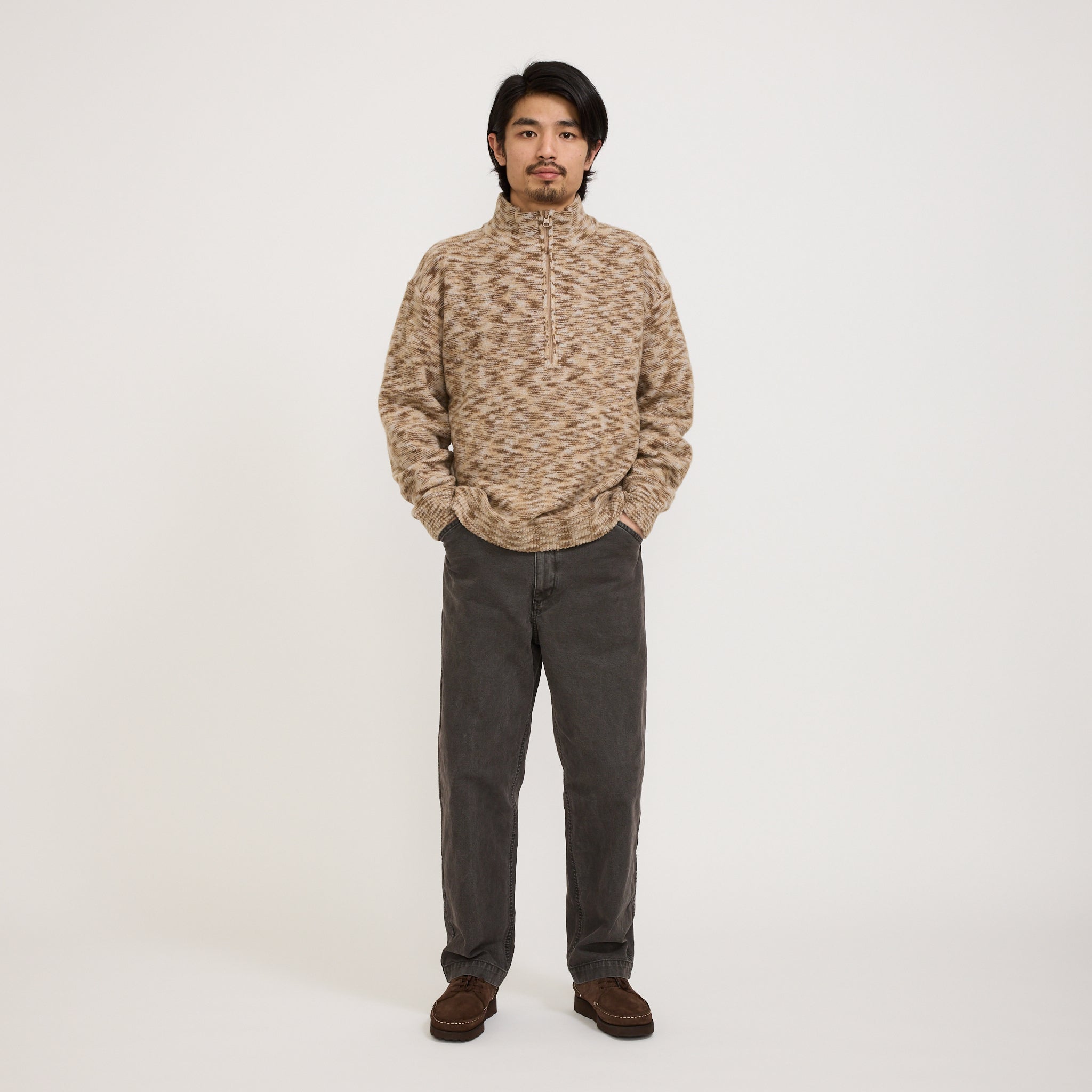 Kline Wool Half Zip Khaki