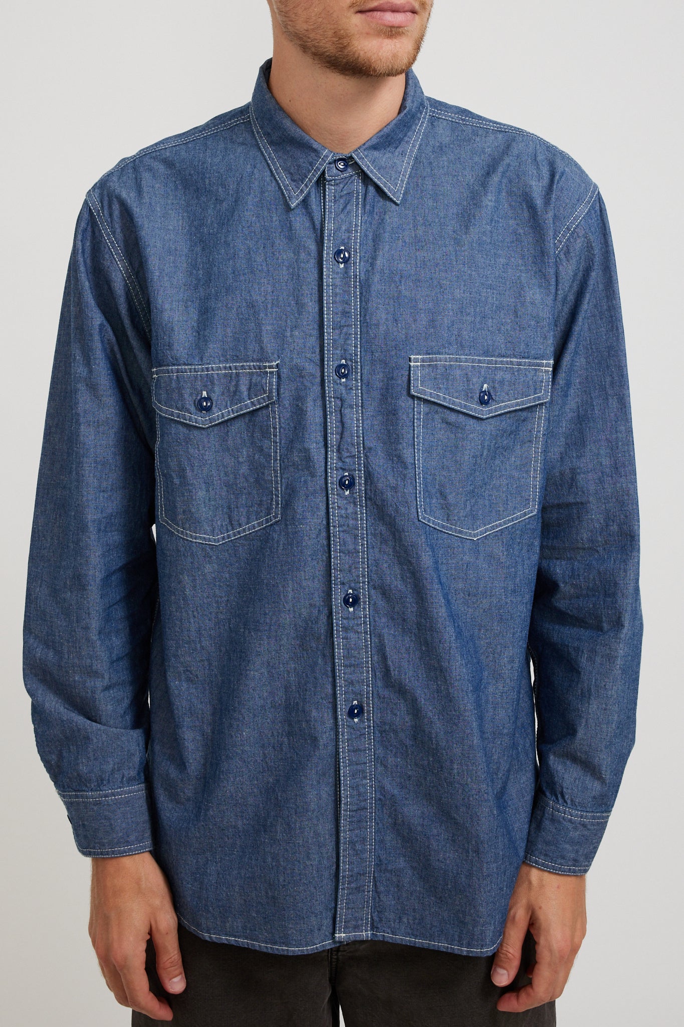 Pilgrim Surf Supply | Rucker Chambray Shirt Blue | Maplestore