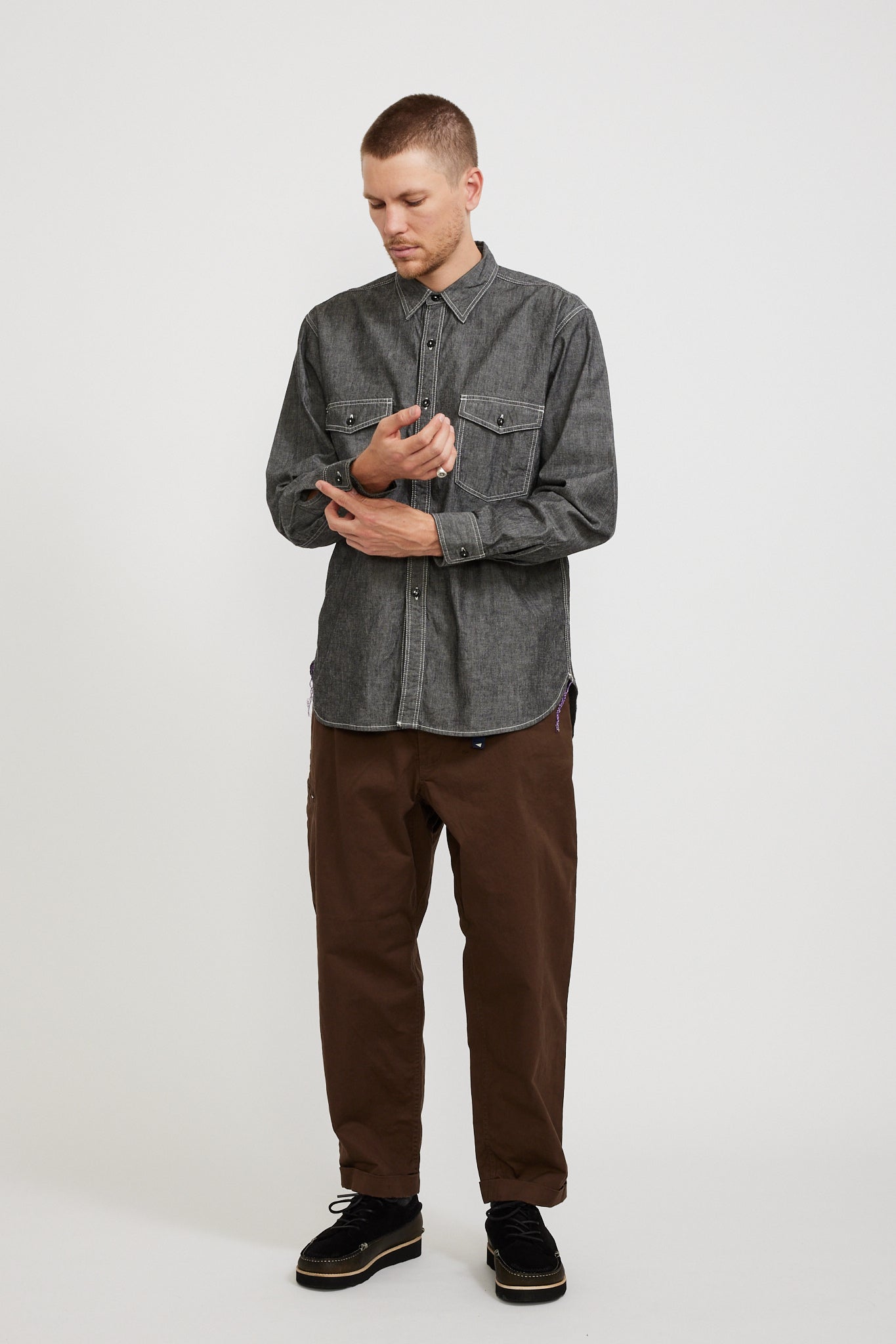 Pilgrim Surf Supply | Rucker Chambray Shirt Black | Maplestore