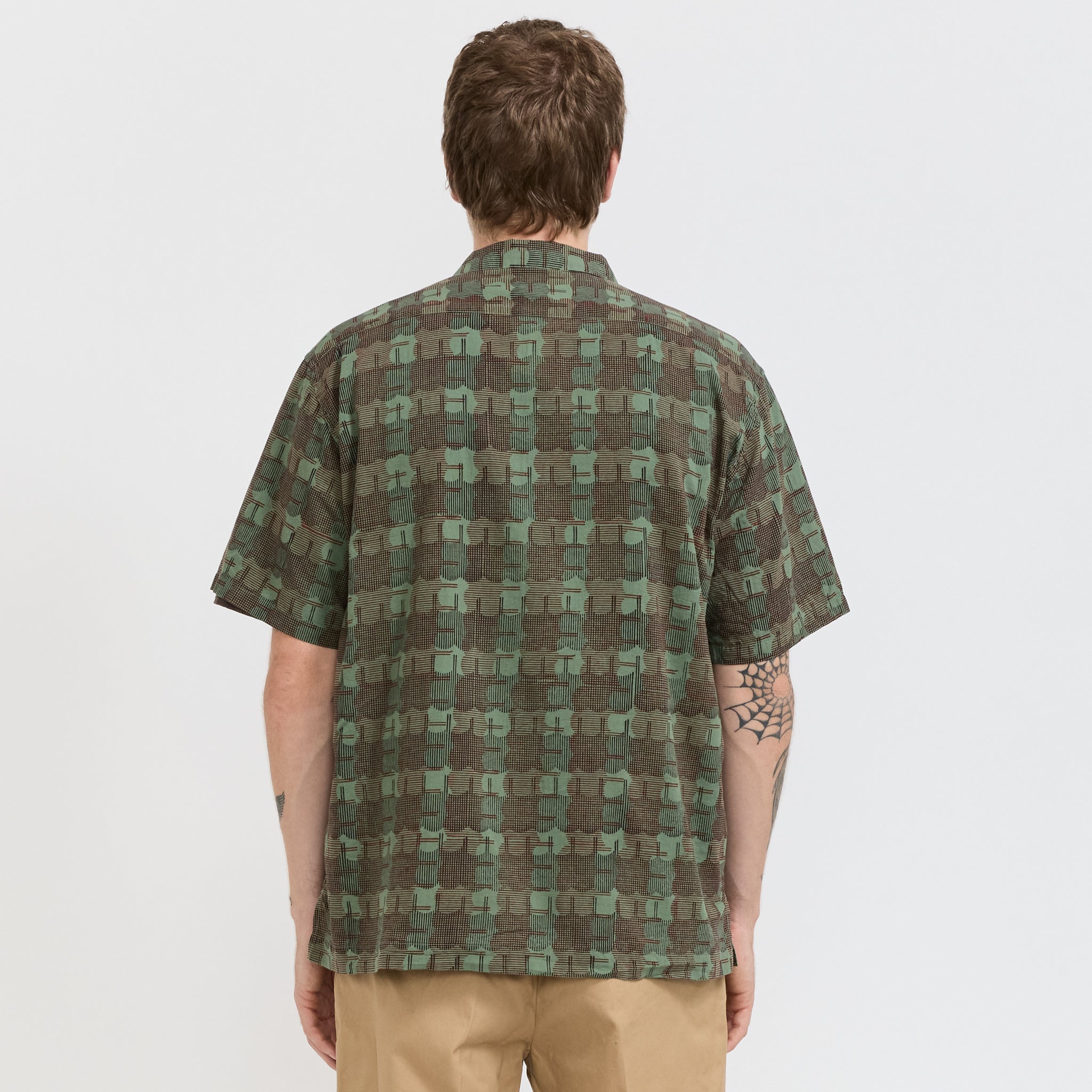 Sam Block Printed Short Sleeve Shirt Green